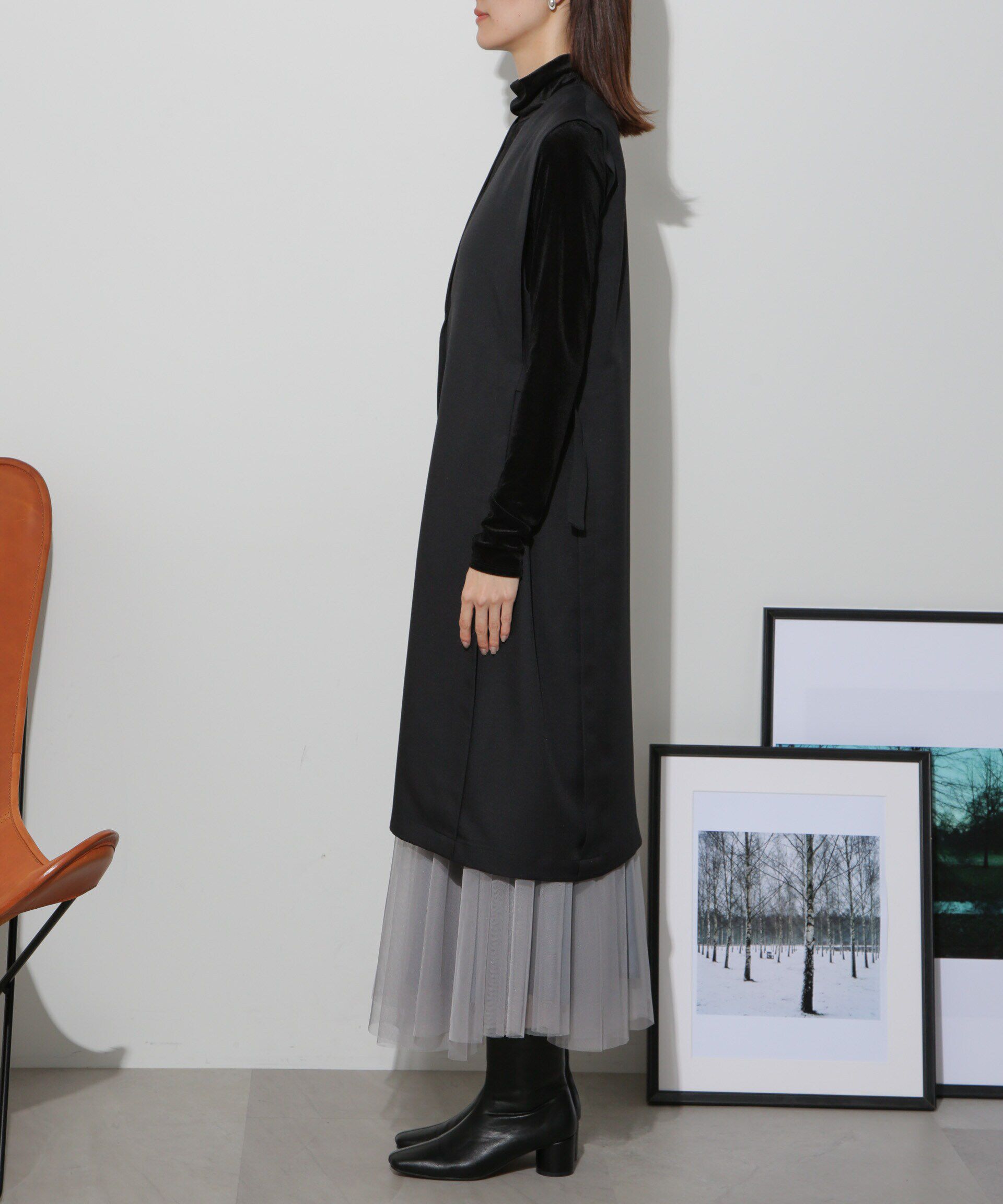 nano･universe「サイドベルトロングジレ(セットアップ可)」|ベスト・ジレ|