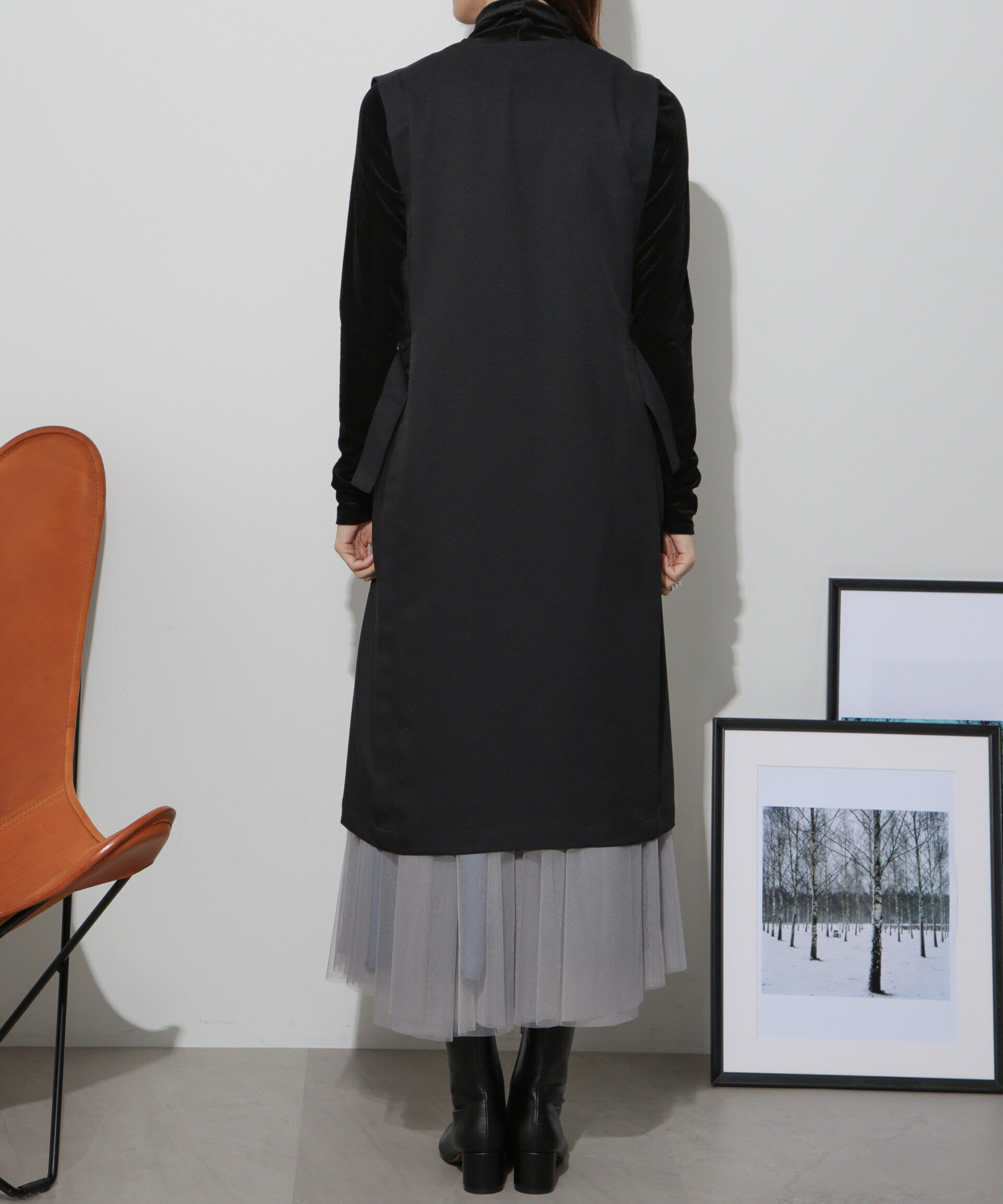 nano･universe「サイドベルトロングジレ(セットアップ可)」|ベスト・ジレ|