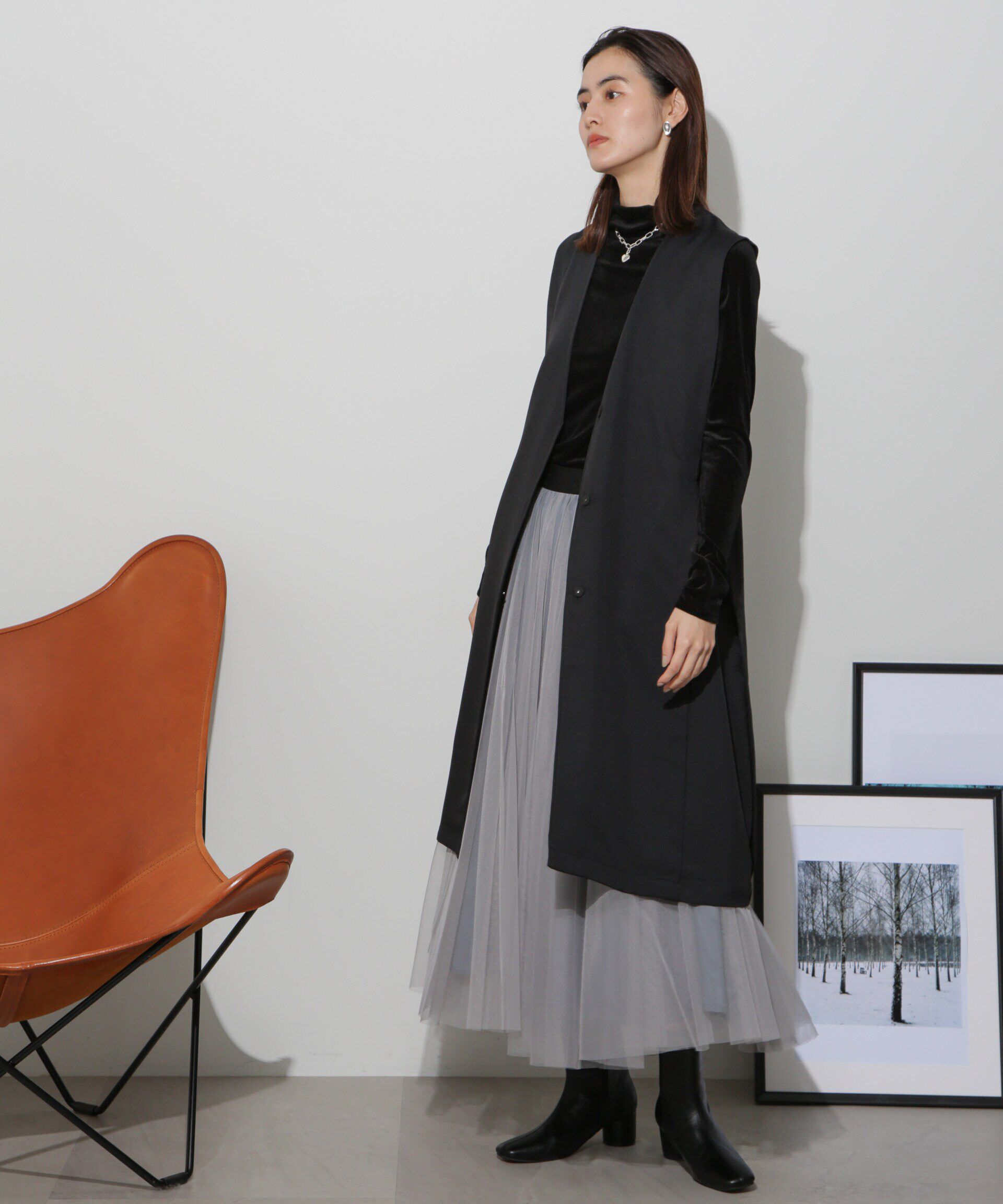 nano･universe「サイドベルトロングジレ(セットアップ可)」|ベスト・ジレ|