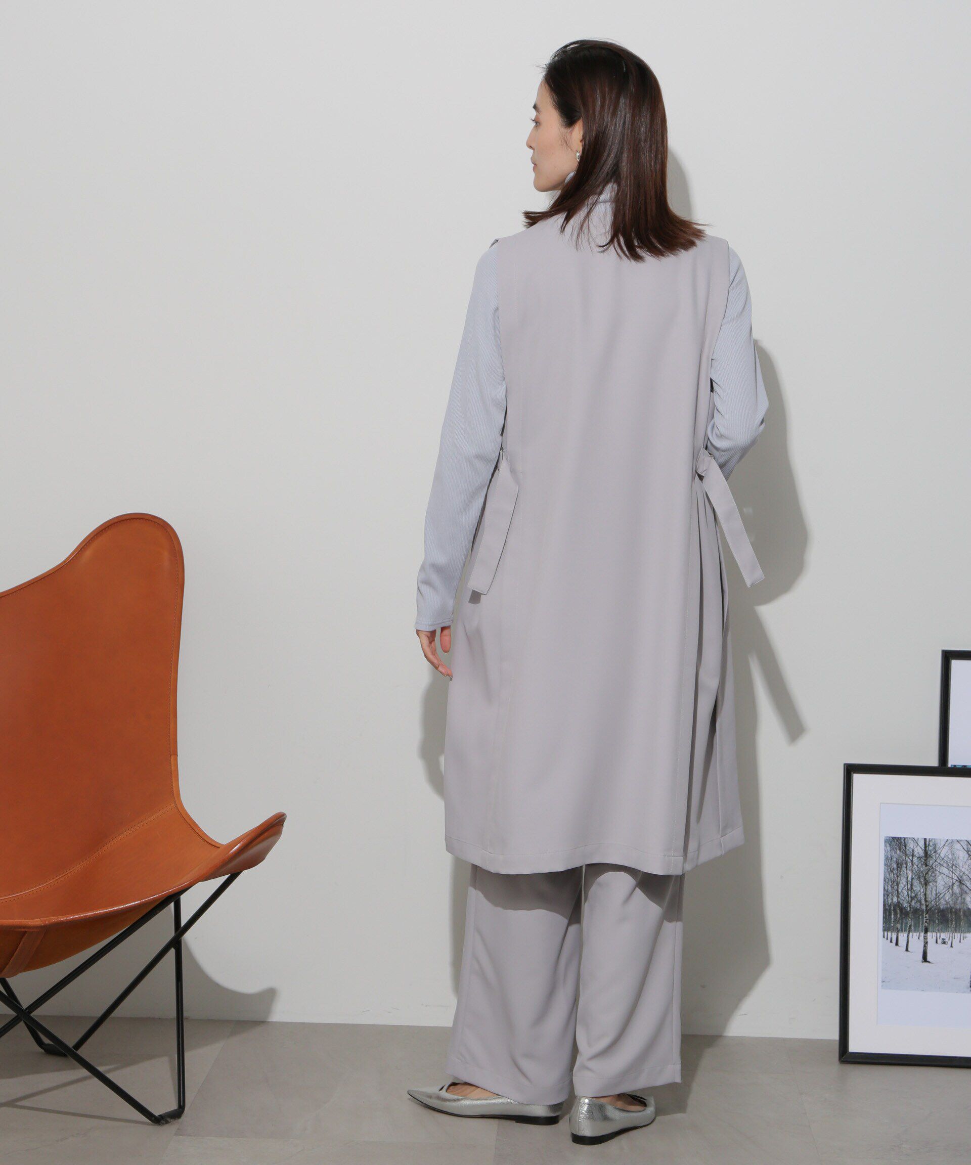 nano･universe「サイドベルトロングジレ(セットアップ可)」|ベスト・ジレ|