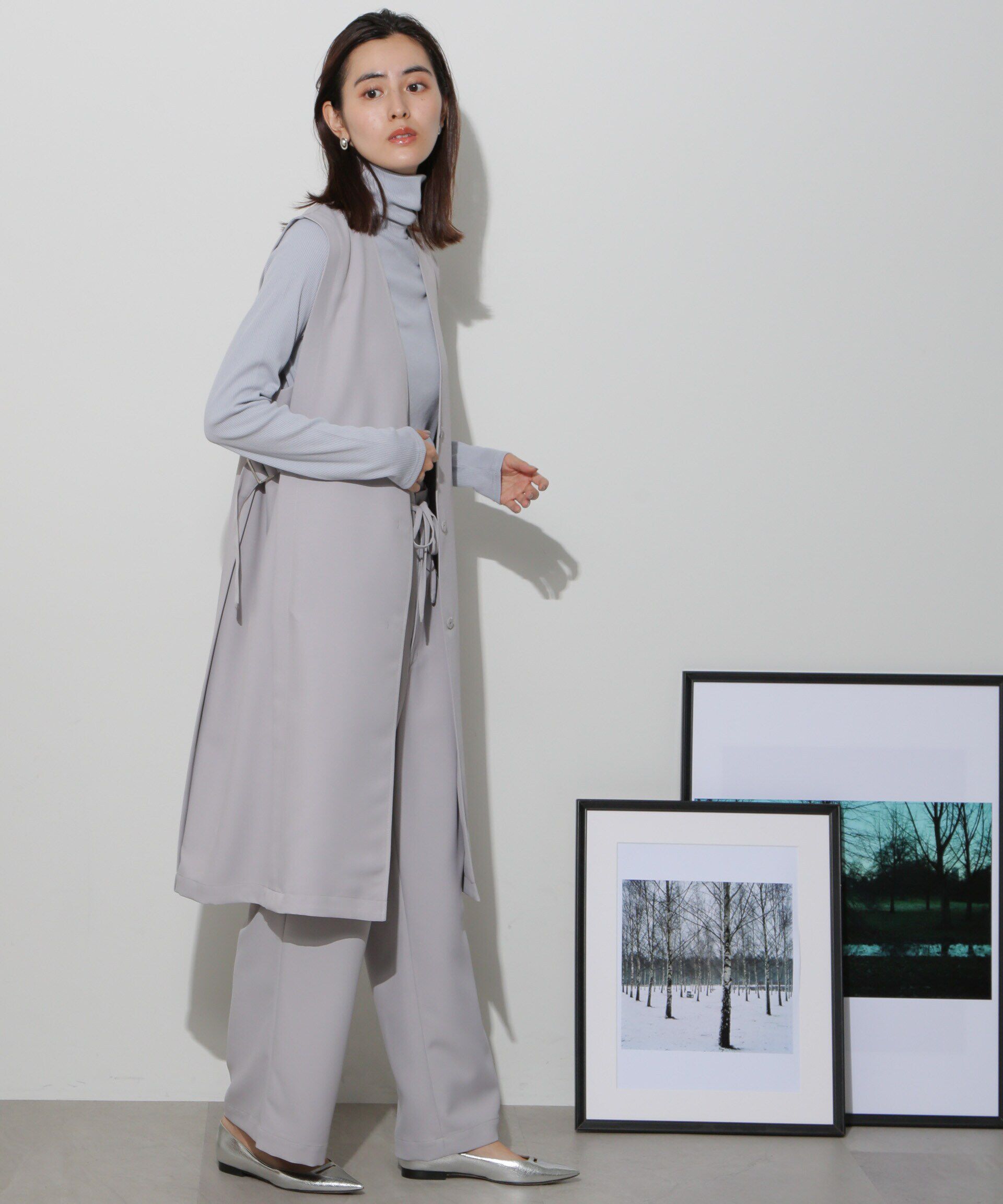 nano･universe「サイドベルトロングジレ(セットアップ可)」|ベスト・ジレ|