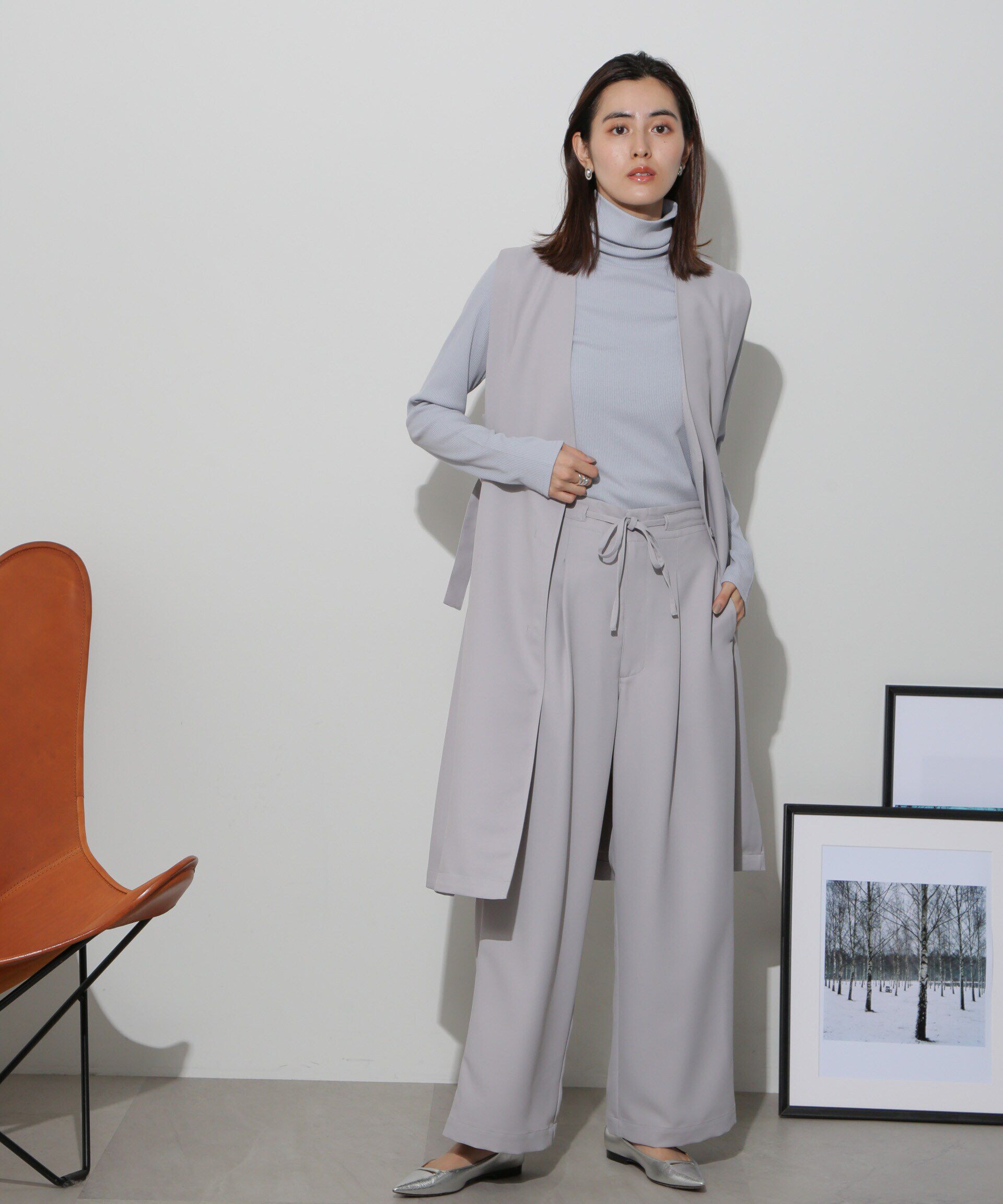 nano･universe「サイドベルトロングジレ(セットアップ可)」|ベスト・ジレ|