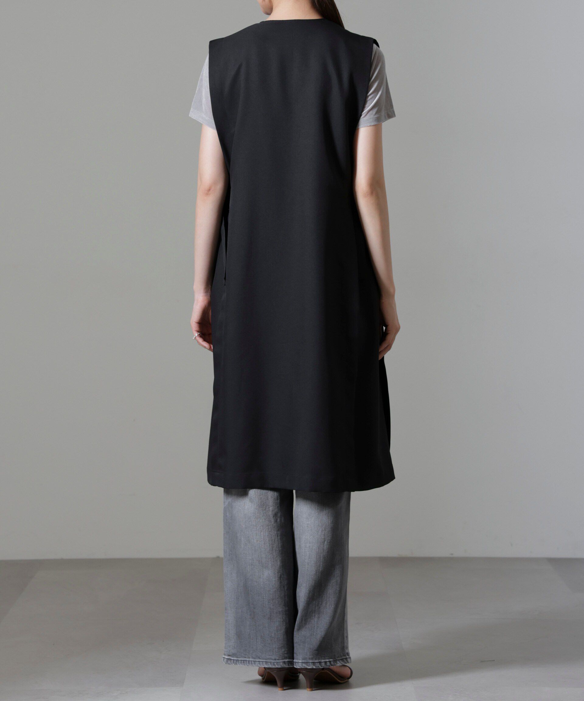 nano･universe「サイドベルトロングジレ(セットアップ可)」|テーラードジャケット|