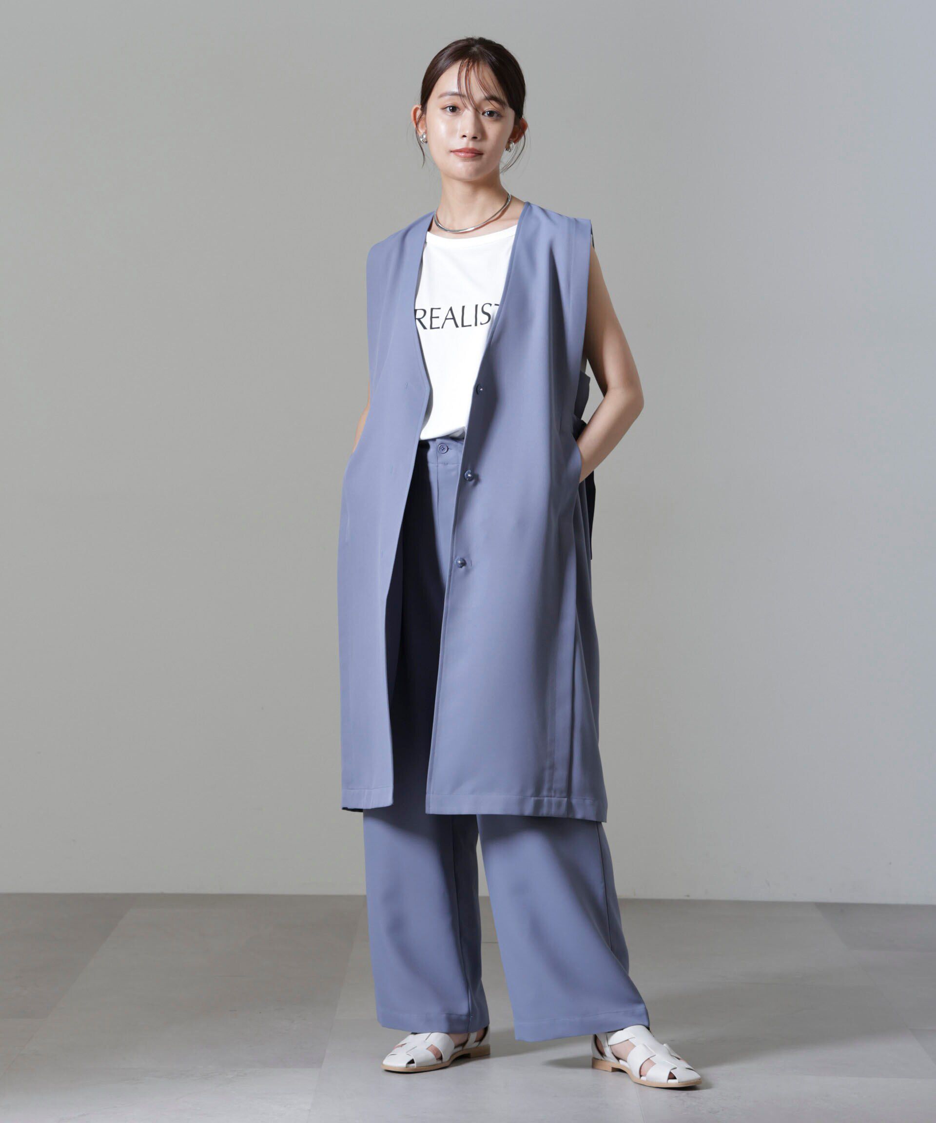 nano･universe「サイドベルトロングジレ(セットアップ可)」|テーラードジャケット|