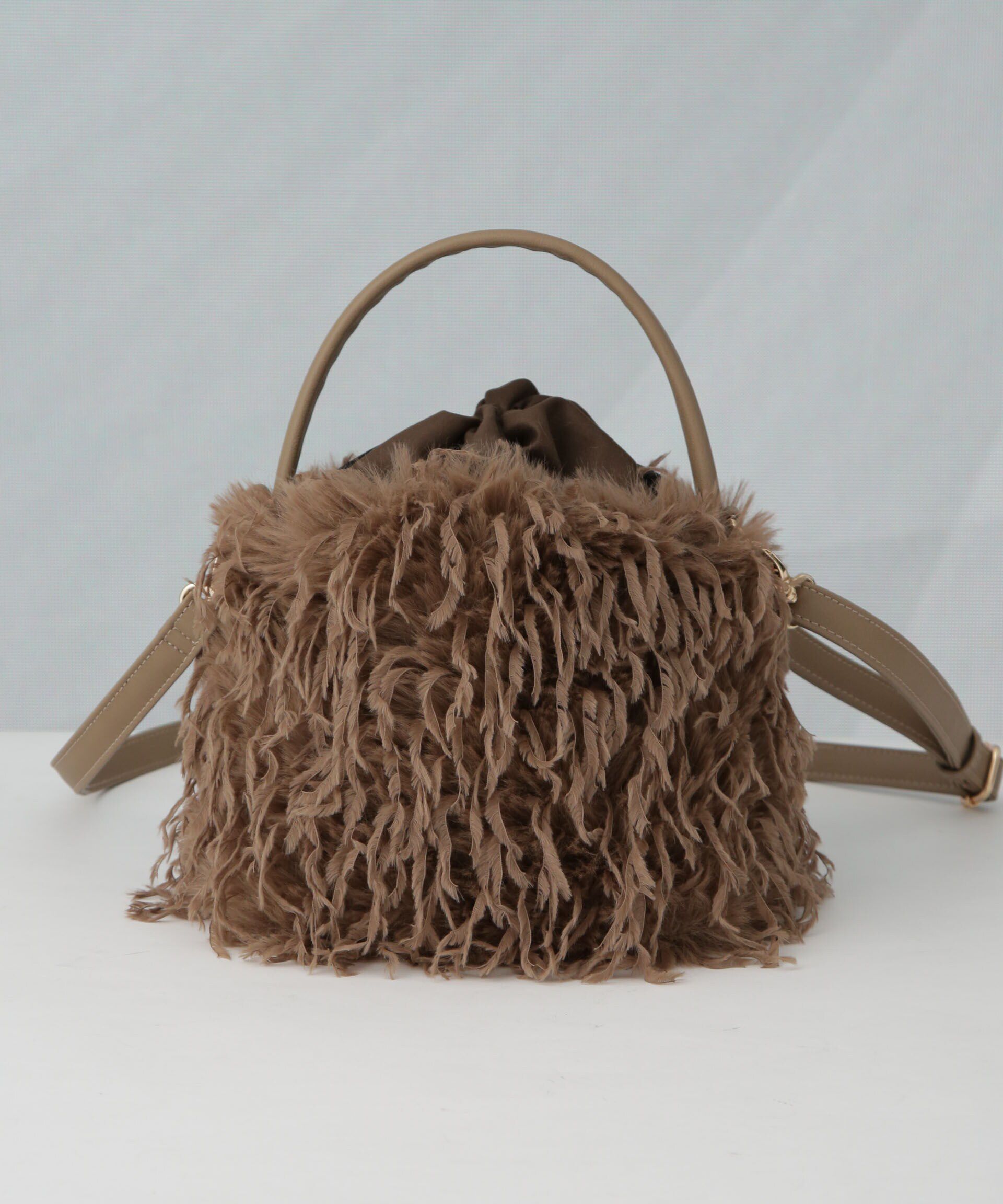 NANO universe「フェイクフェザーバケツバッグ」|ショルダー・メッセンジャー|