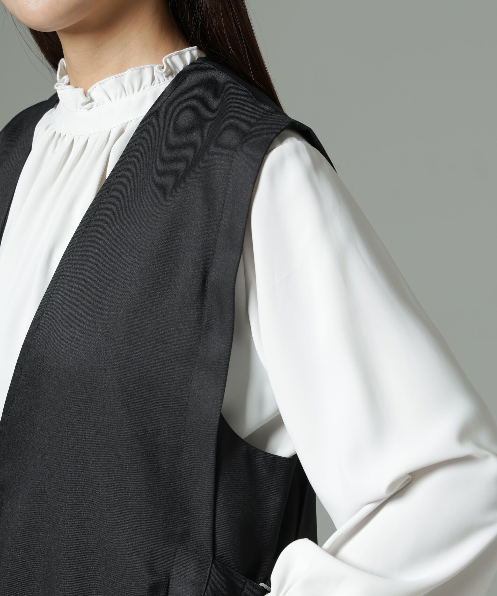 nano･universe「サイドベルトロングジレ（セットアップ可）」|テーラードジャケット|