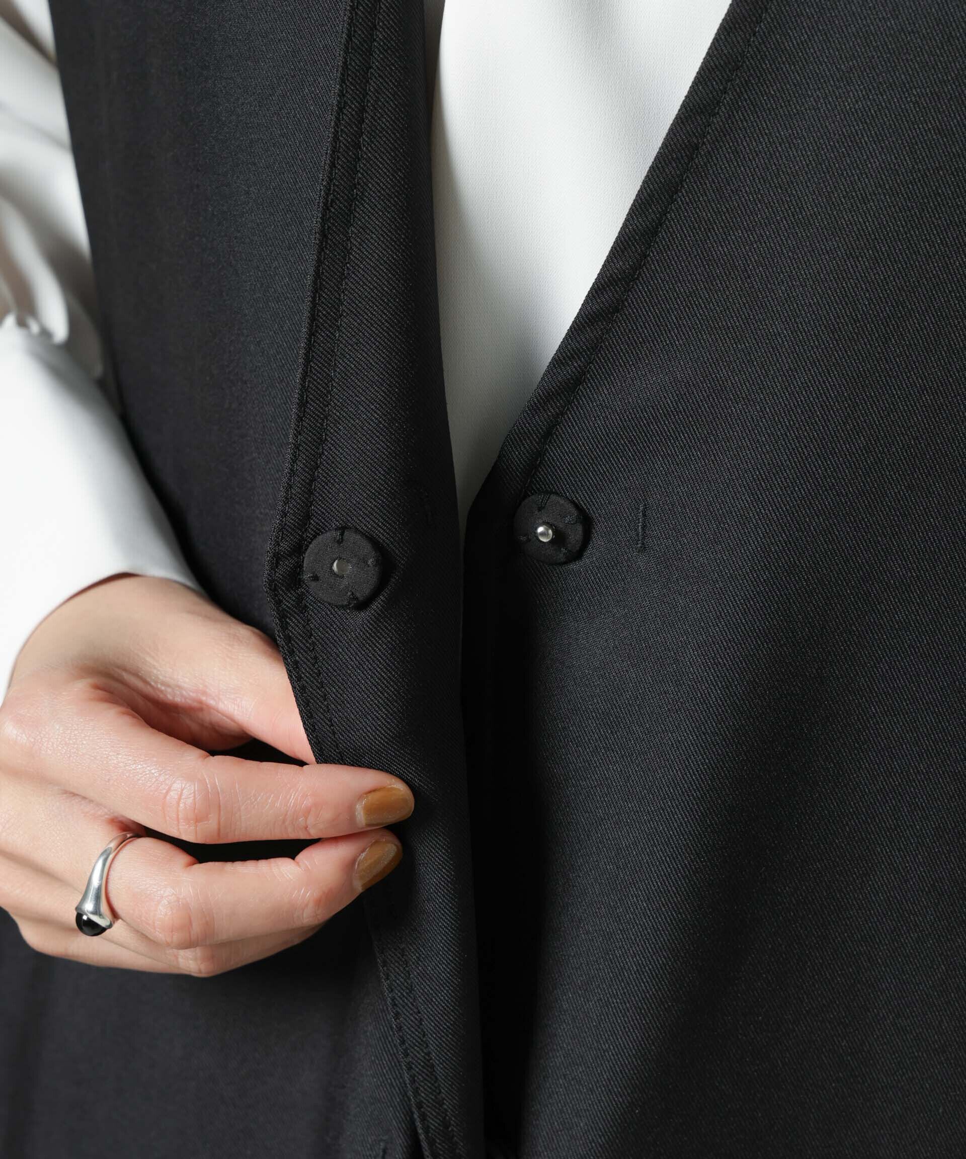 nano･universe「サイドベルトロングジレ（セットアップ可）」|テーラードジャケット|