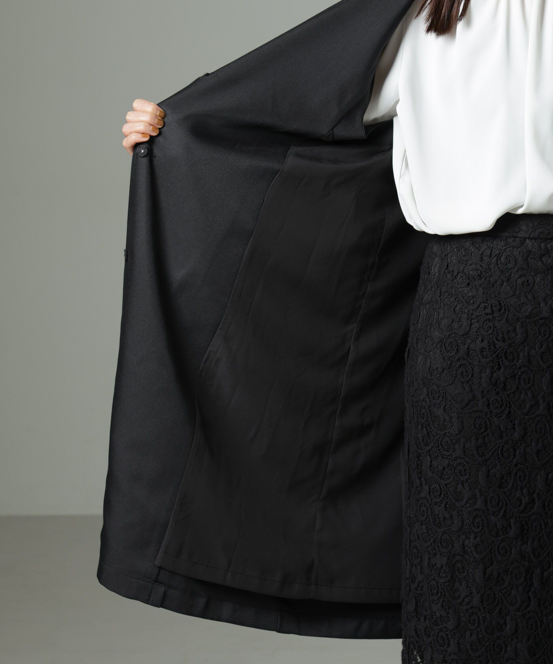 nano･universe「サイドベルトロングジレ（セットアップ可）」|テーラードジャケット|