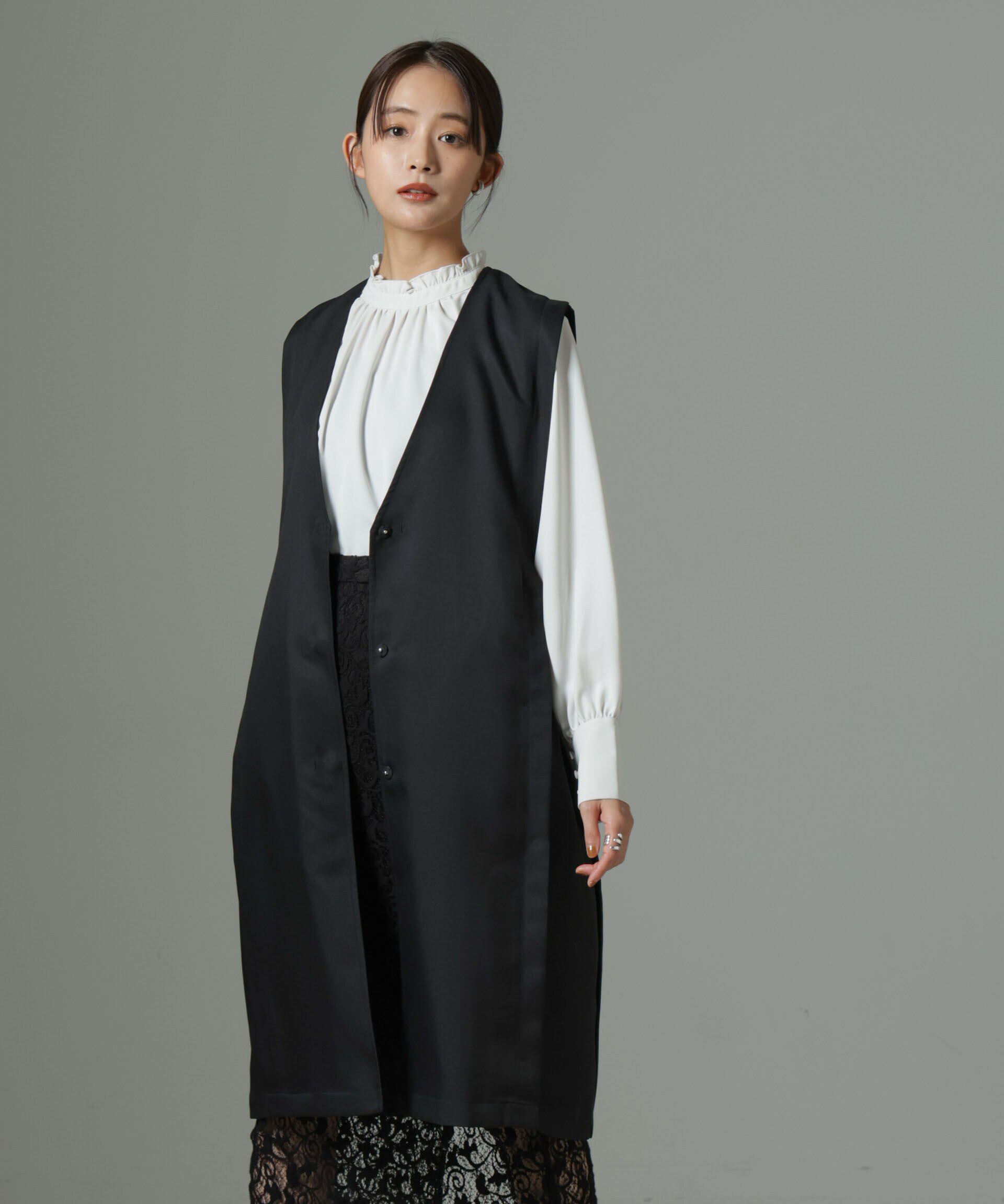 nano･universe「サイドベルトロングジレ（セットアップ可）」|テーラードジャケット|