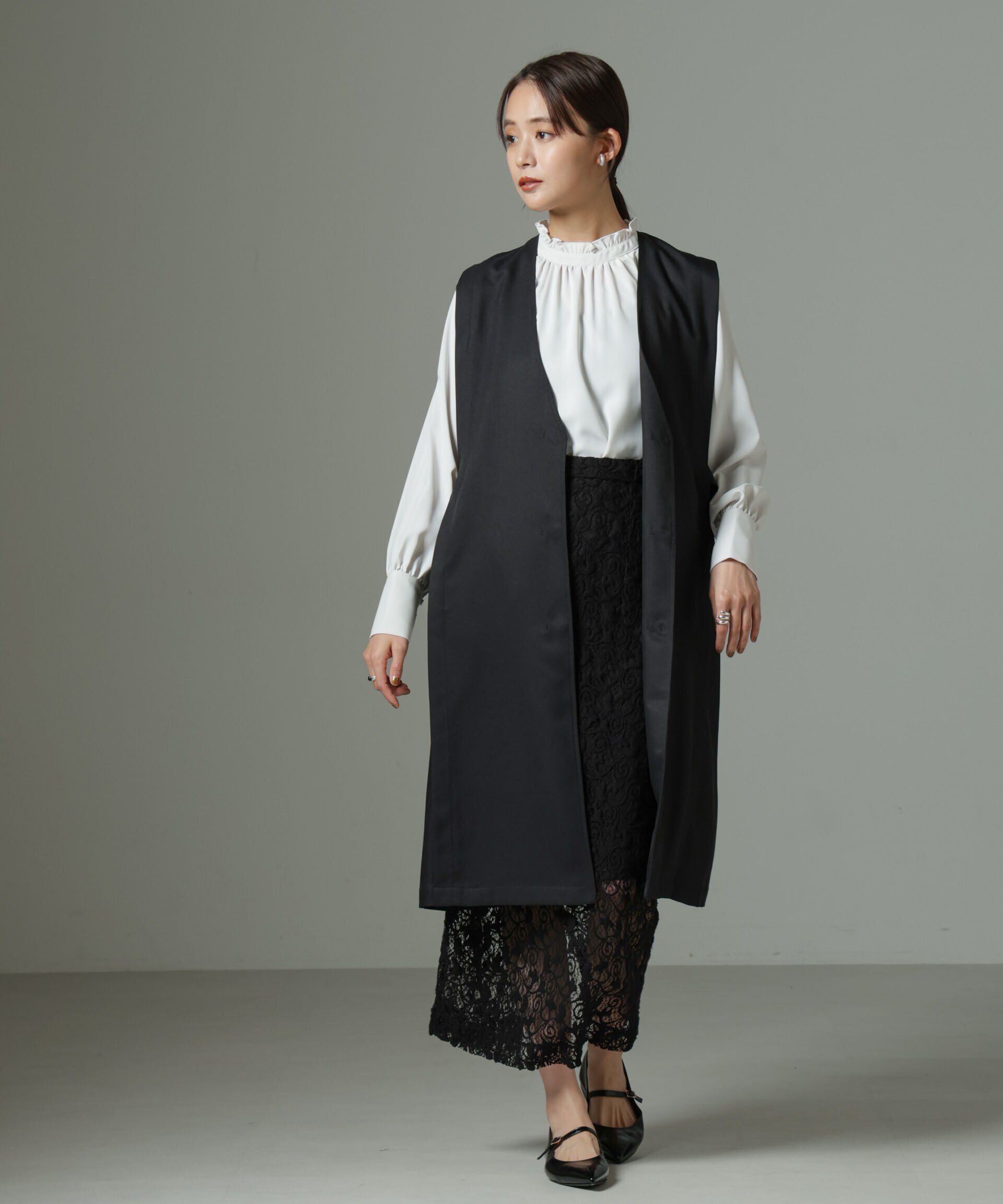 nano･universe「サイドベルトロングジレ（セットアップ可）」|テーラードジャケット|