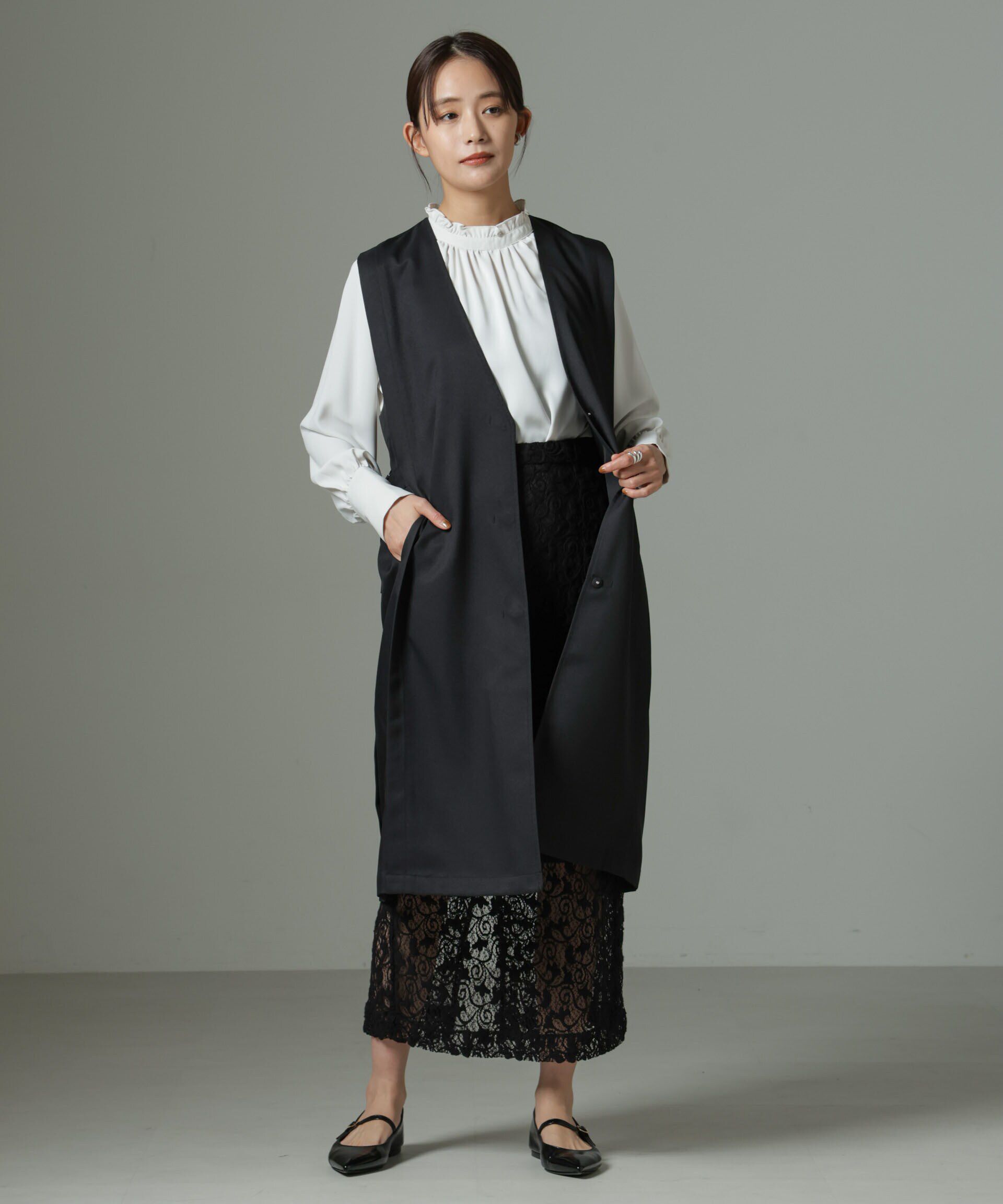 nano･universe「サイドベルトロングジレ（セットアップ可）」|テーラードジャケット|