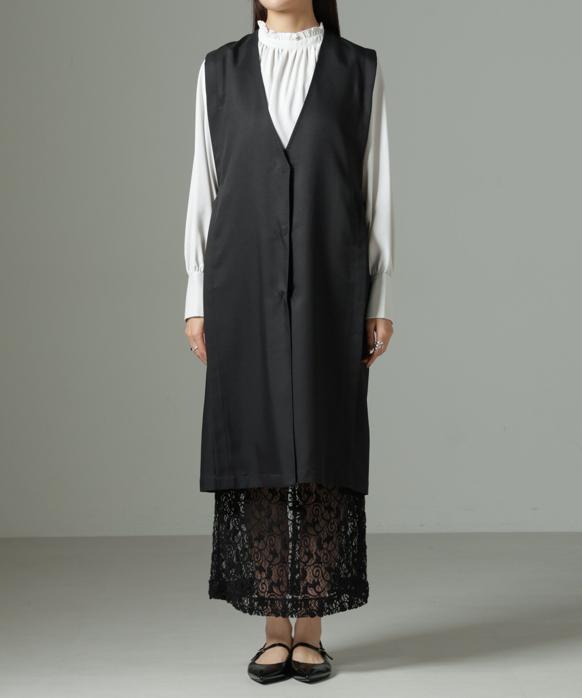 nano･universe「サイドベルトロングジレ（セットアップ可）」|テーラードジャケット|