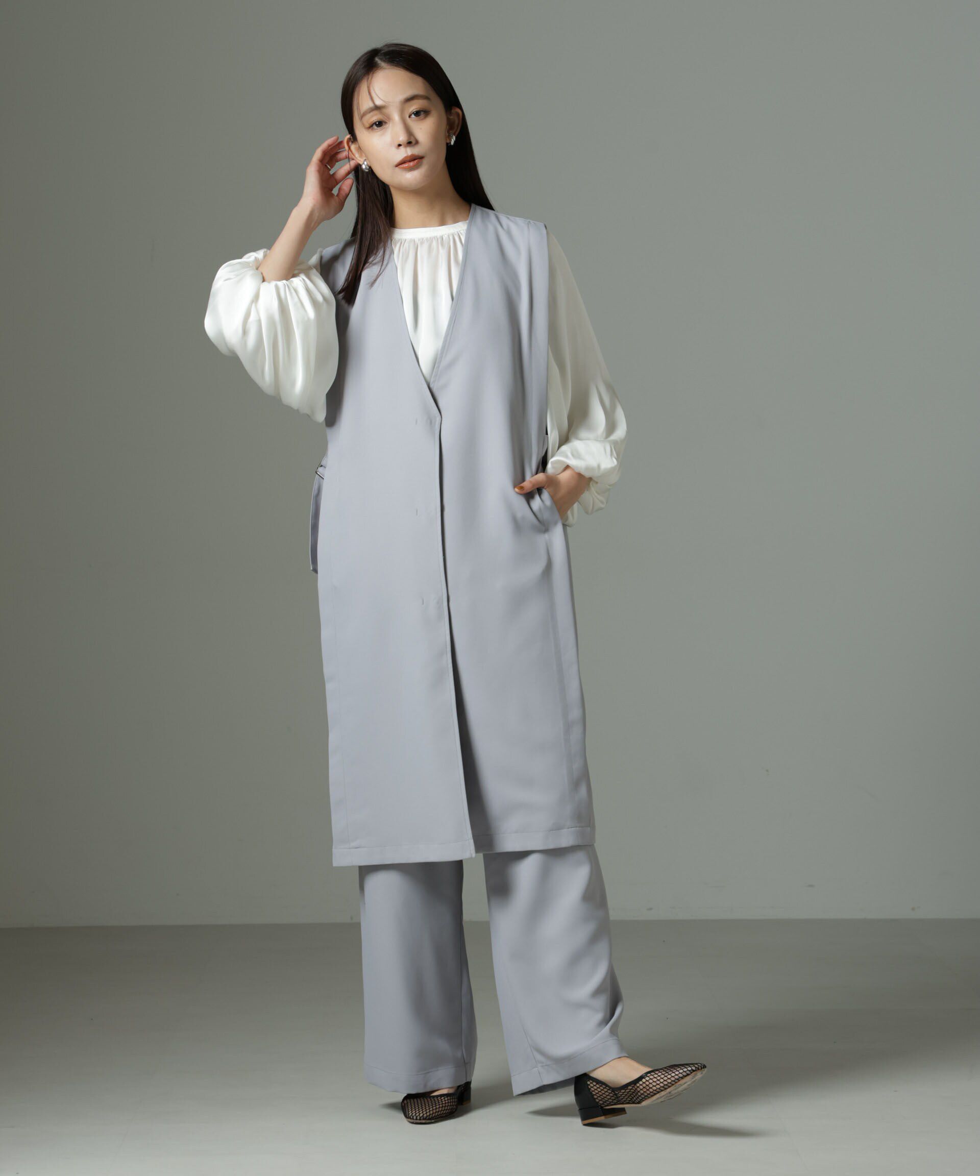 nano･universe「サイドベルトロングジレ（セットアップ可）」|テーラードジャケット|