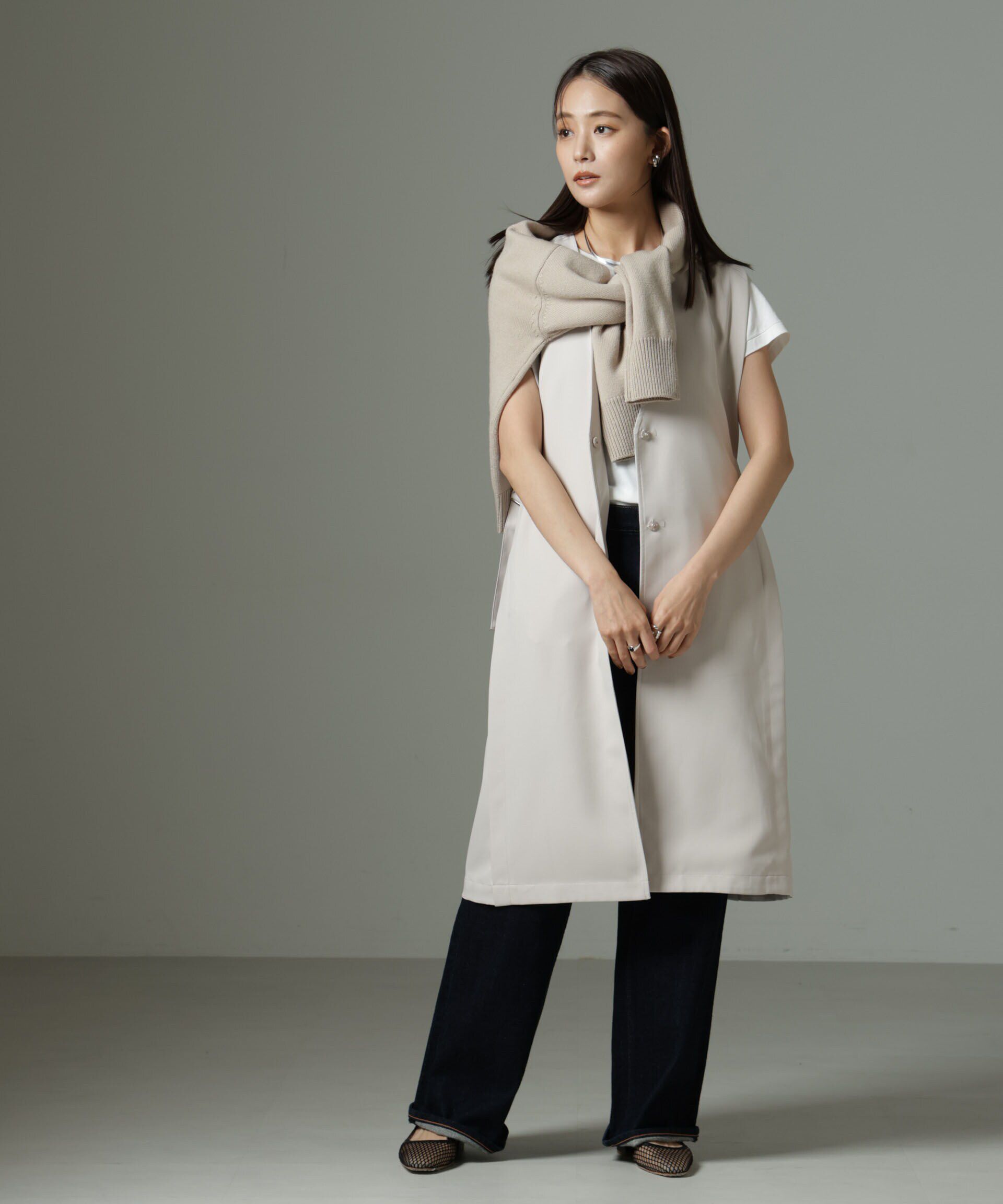 nano･universe「サイドベルトロングジレ（セットアップ可）」|テーラードジャケット|