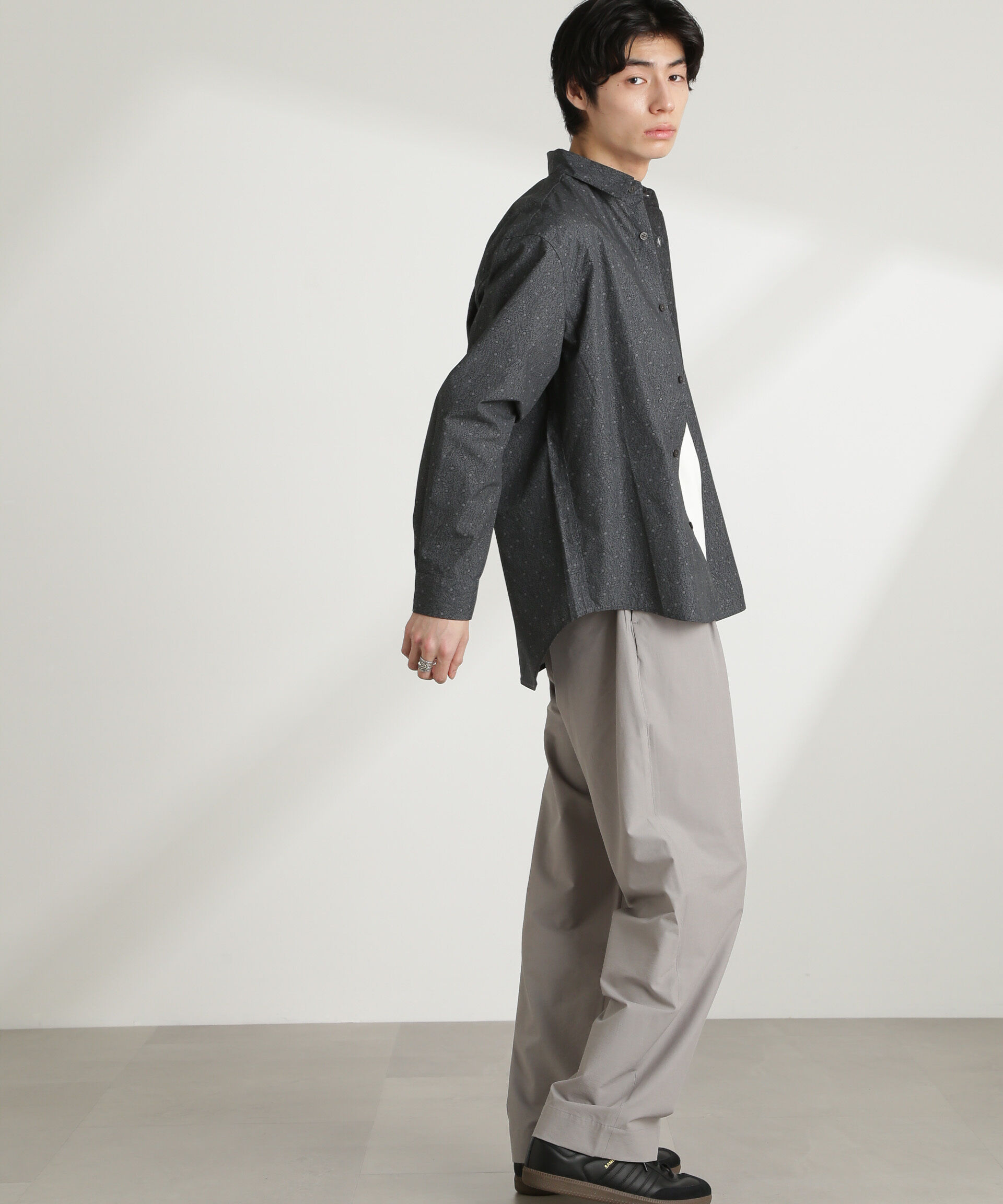 nano･universe「オリジナルパターンフラワープリントシャツ 長袖」|シャツ・ブラウス|