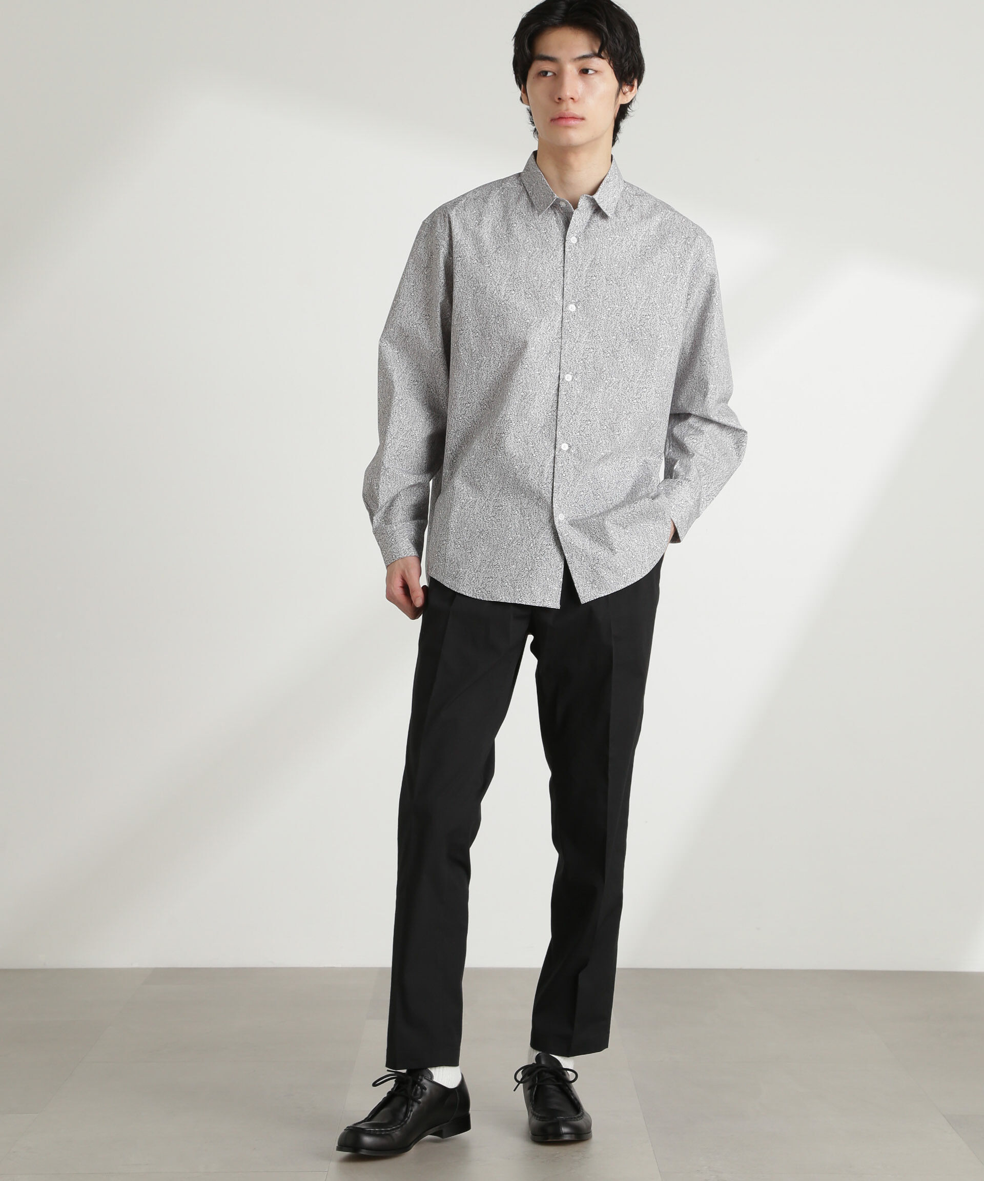 nano･universe「オリジナルパターンフラワープリントシャツ 長袖」|シャツ・ブラウス|