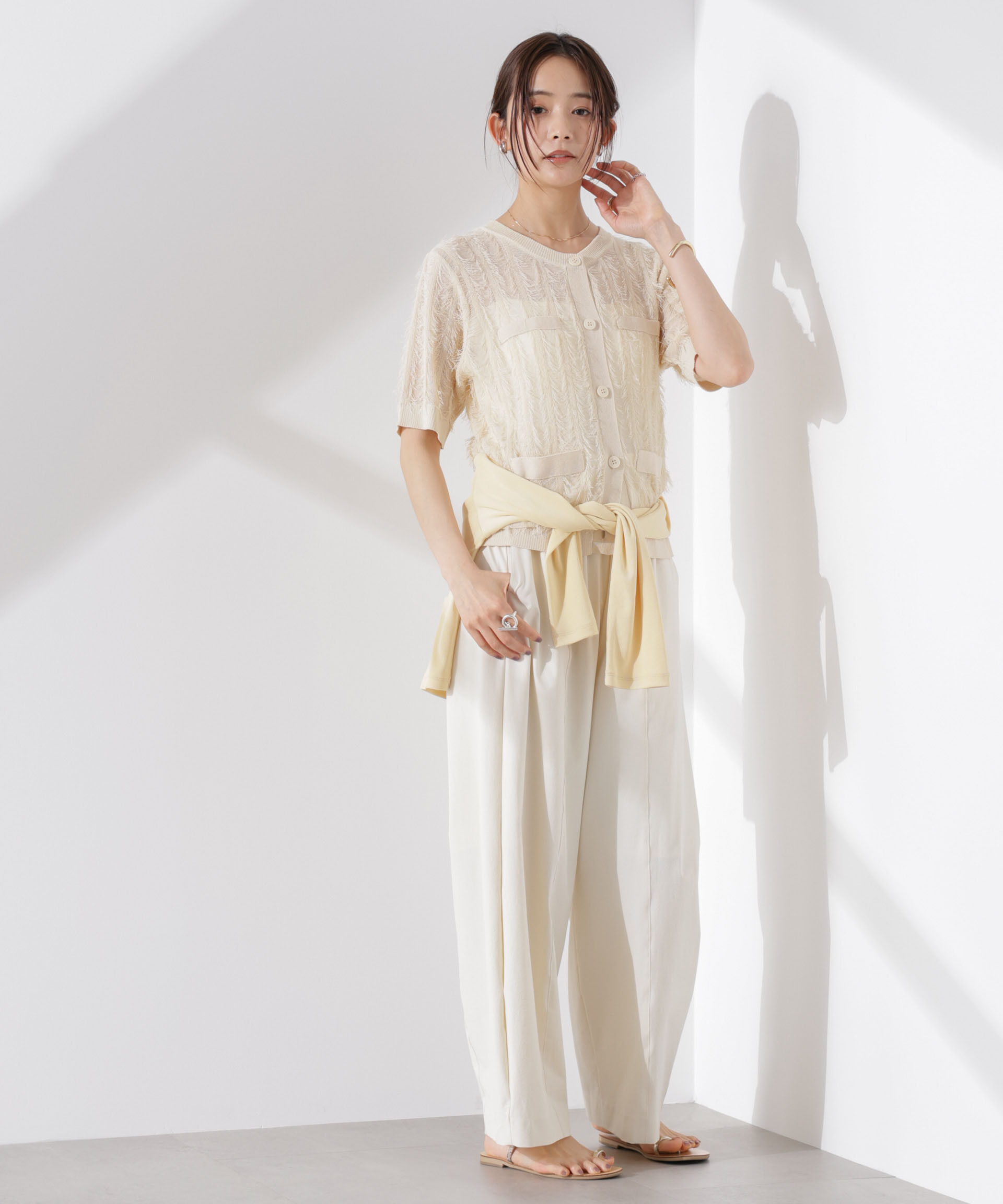 nano･universe「カットフリンジニットカーディガン」|ニット・セーター|