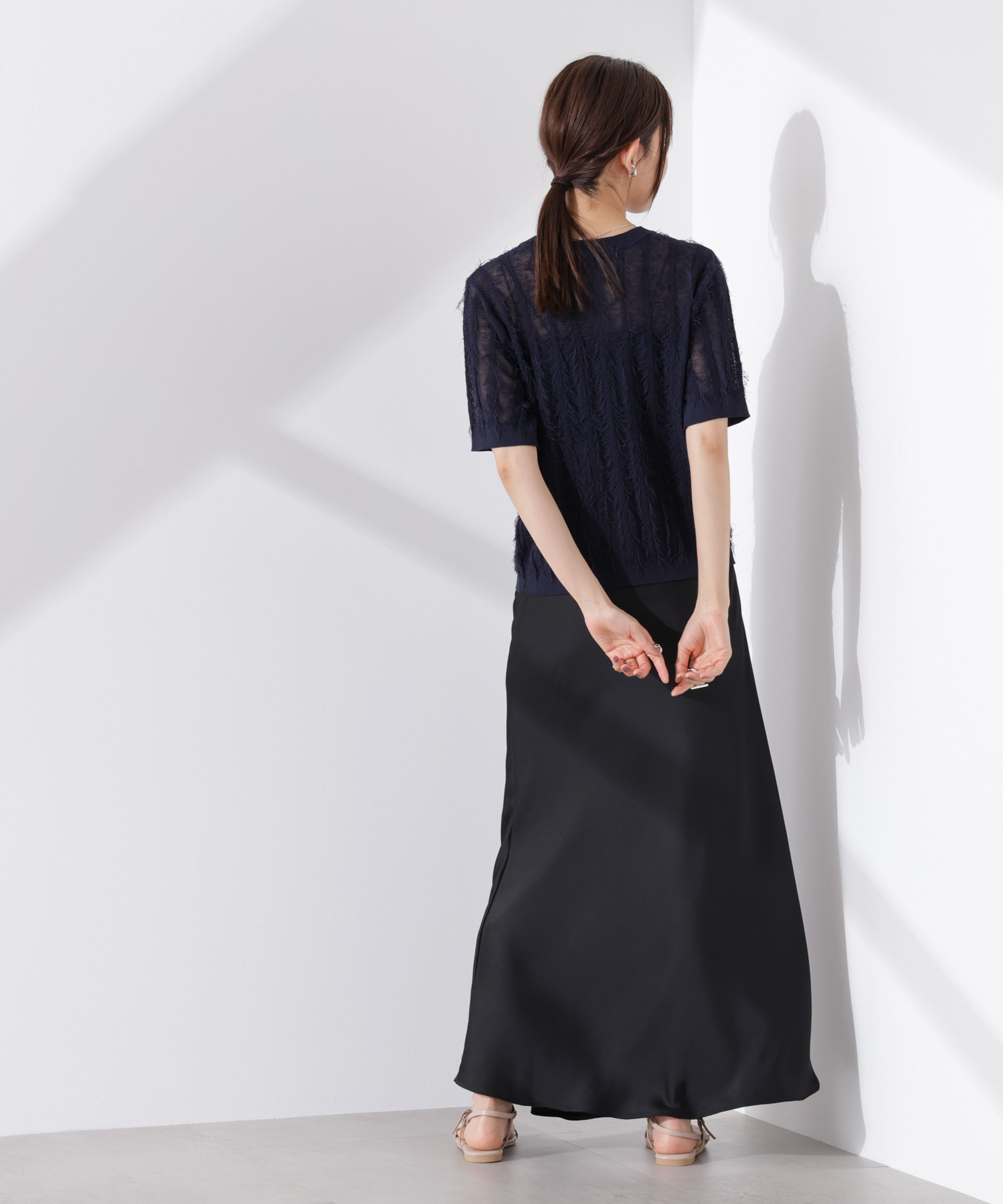 nano･universe「カットフリンジニットカーディガン」|ニット・セーター|