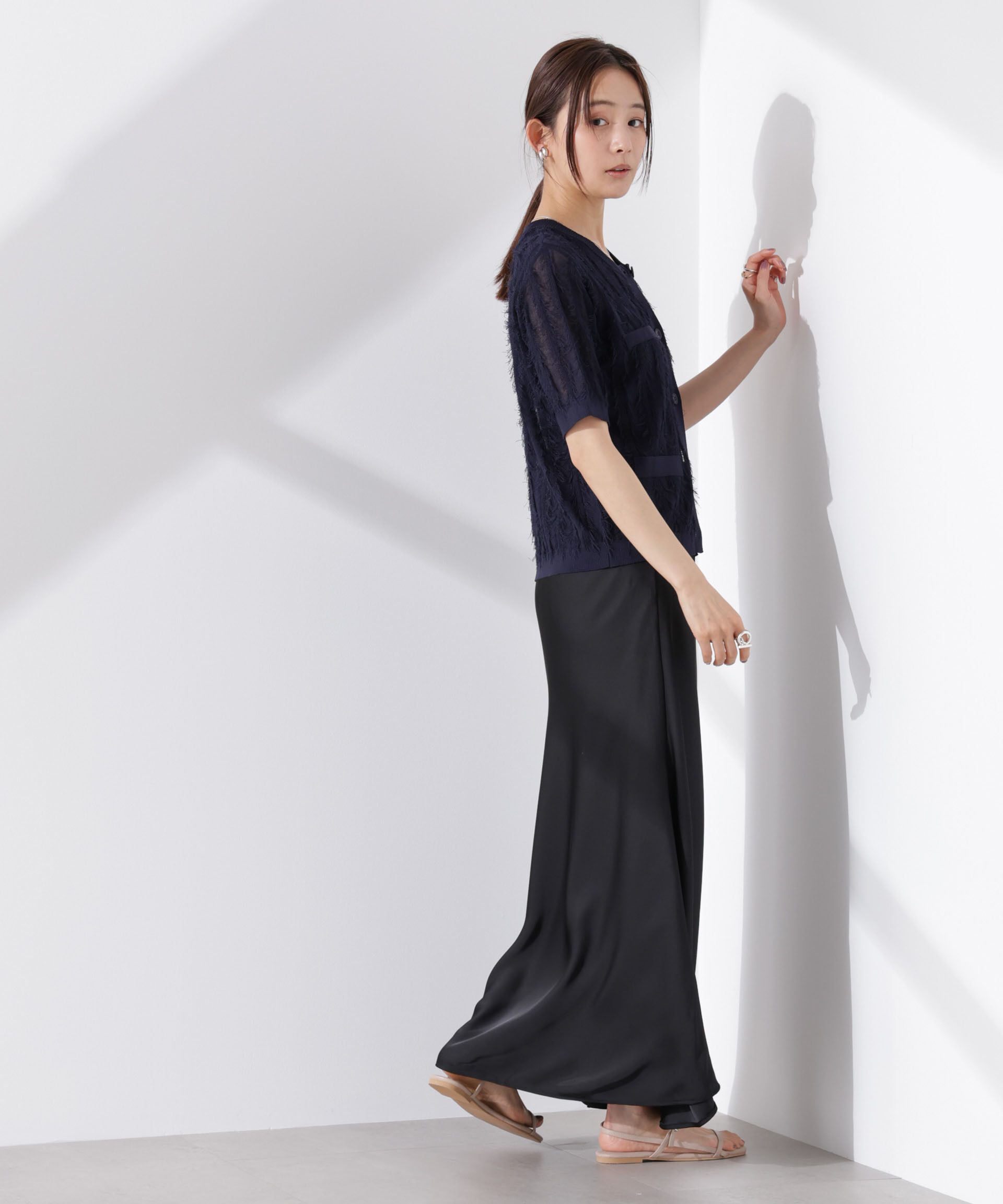 nano･universe「カットフリンジニットカーディガン」|ニット・セーター|