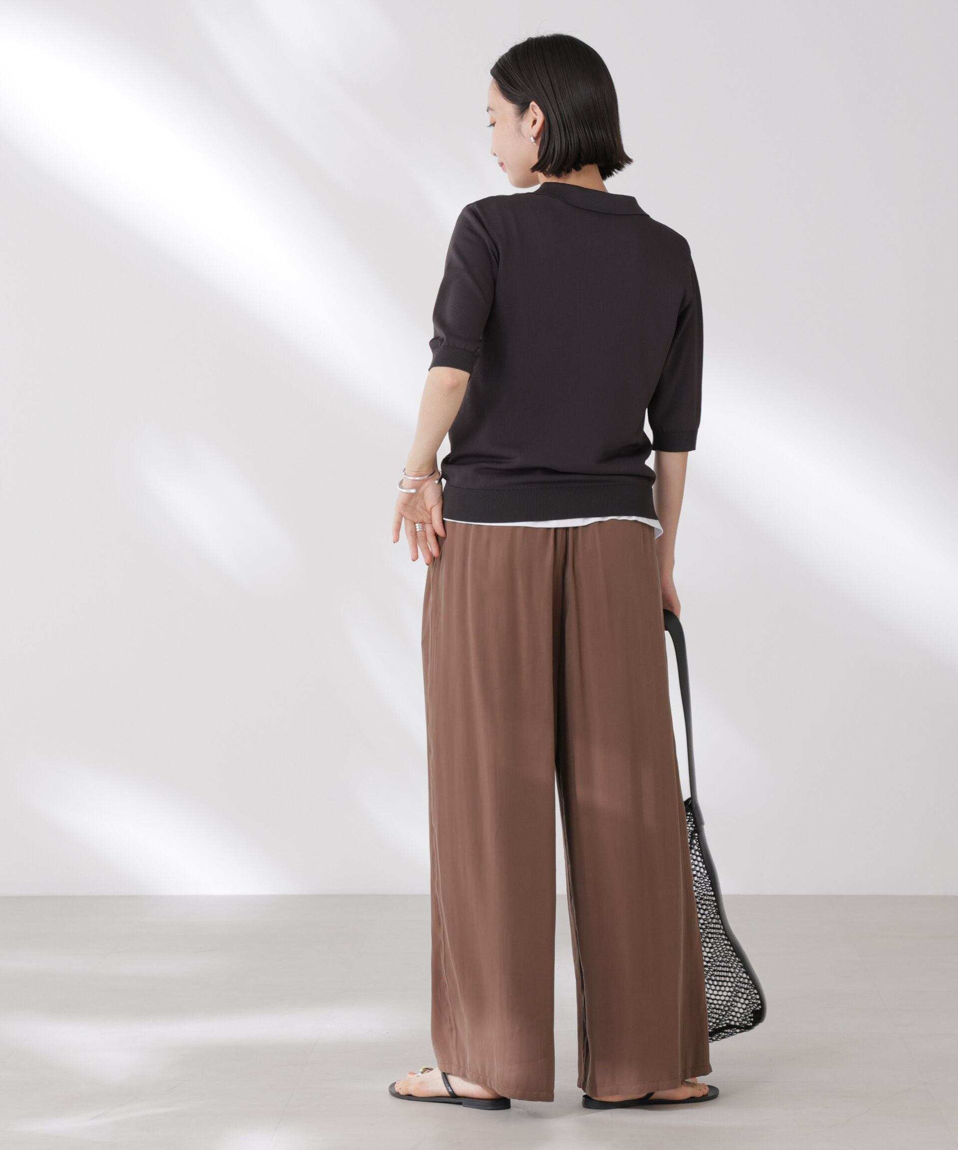 nano･universe「多機能強撚ポロニットトップス」|ニット・セーター|