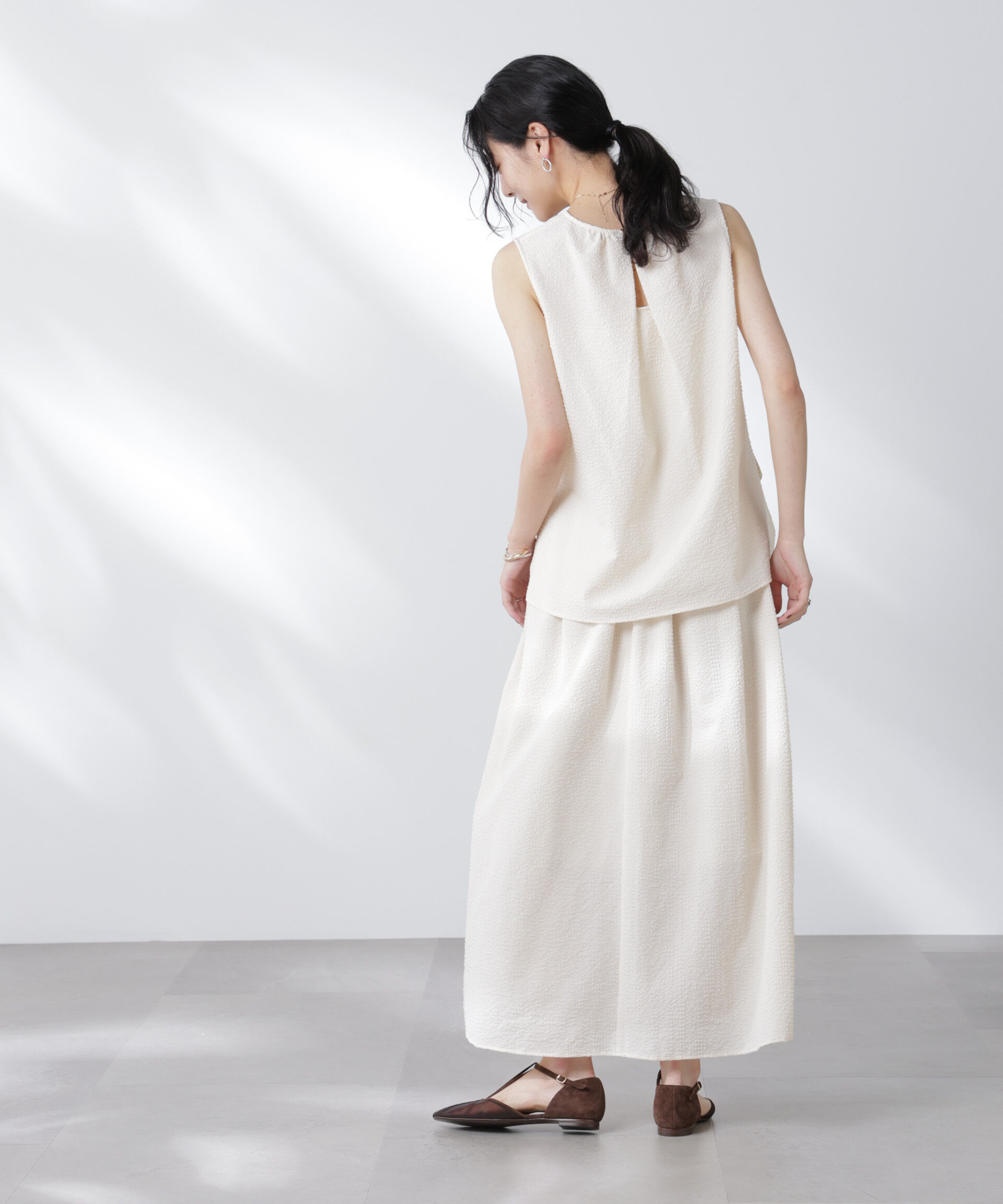 nano･universe「サッカーブラウス&times;スカートセットアップ」|ワンピース|