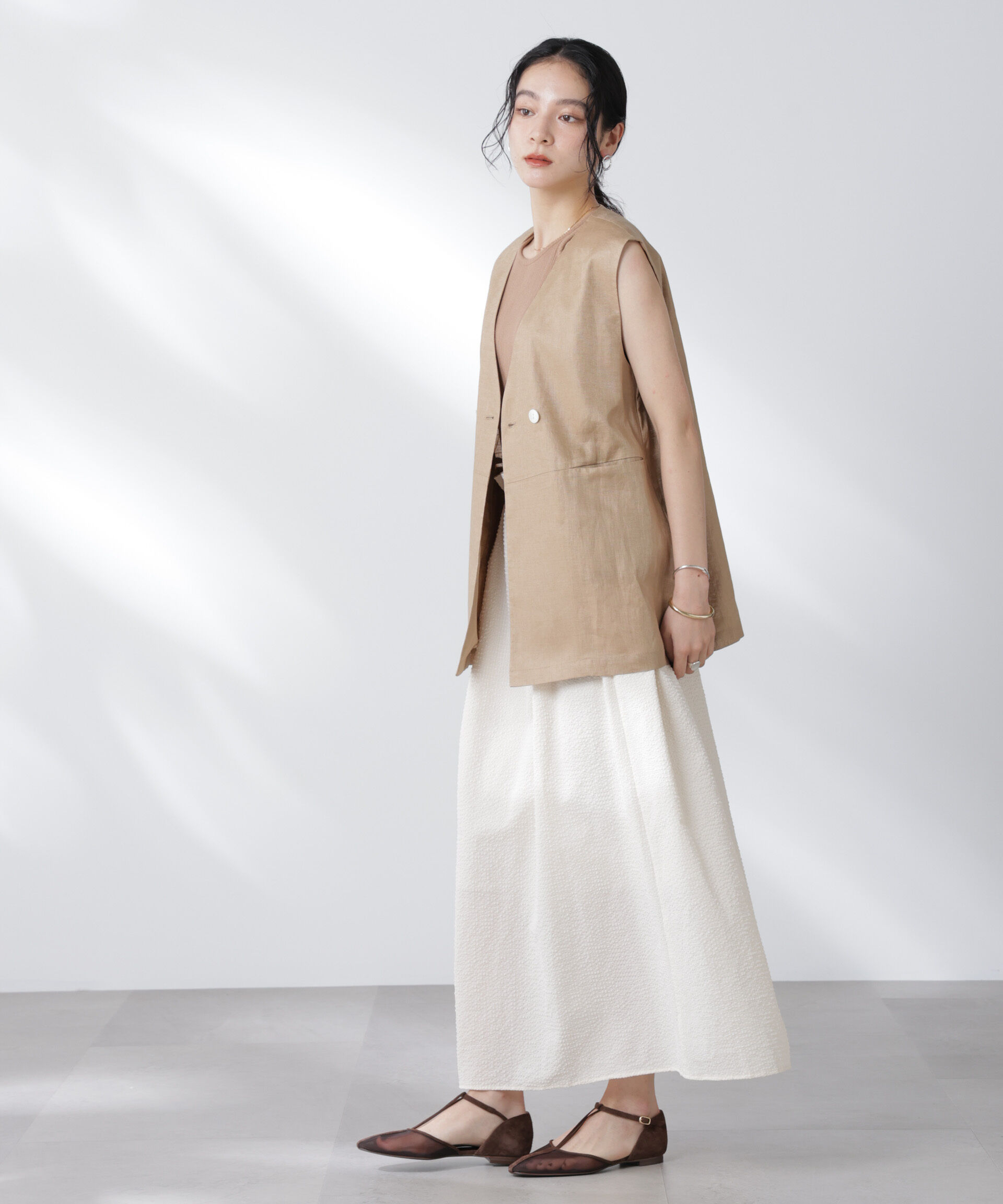 nano･universe「サッカーブラウス&times;スカートセットアップ」|ワンピース|