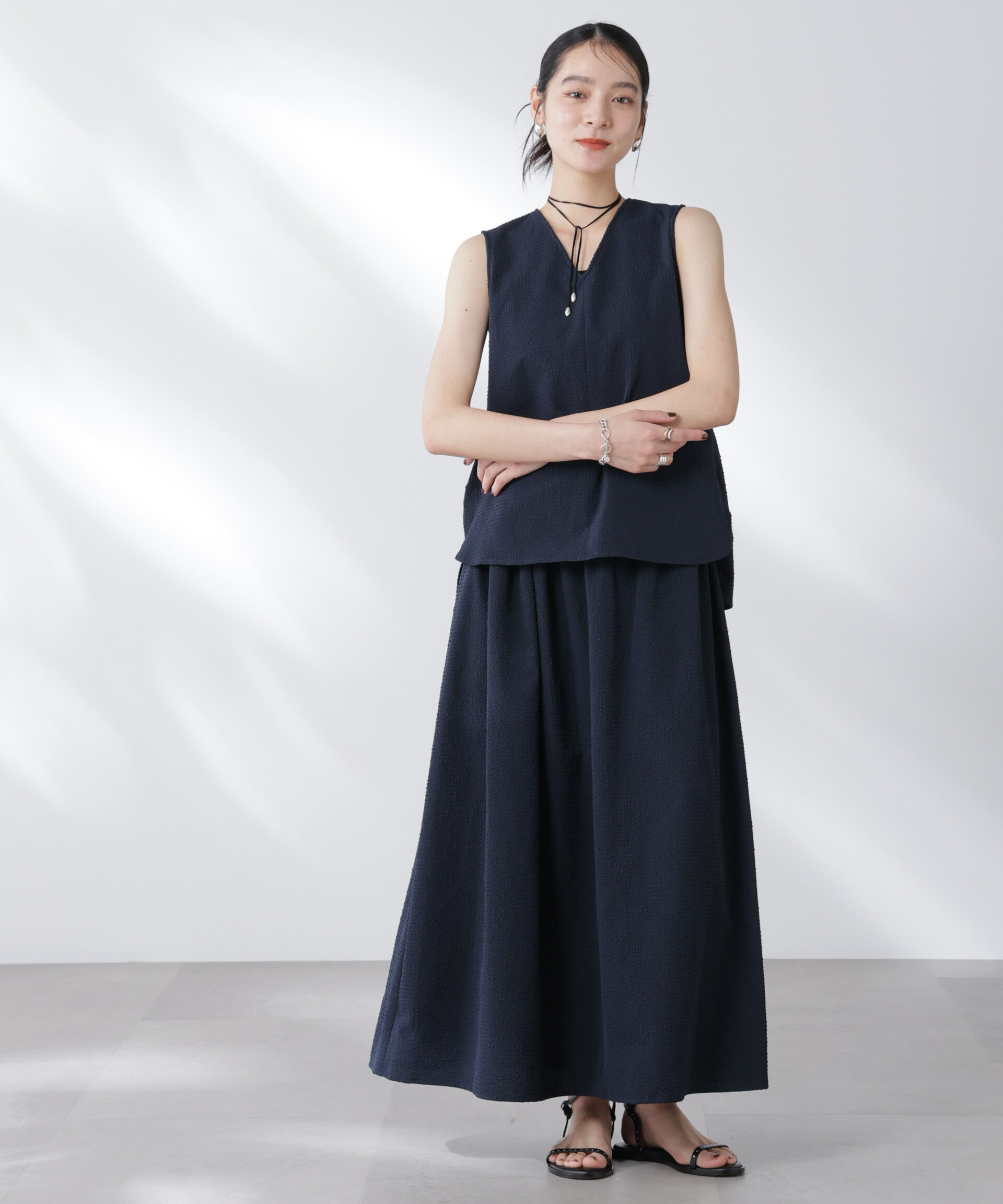 nano･universe「サッカーブラウス&times;スカートセットアップ」|ワンピース|