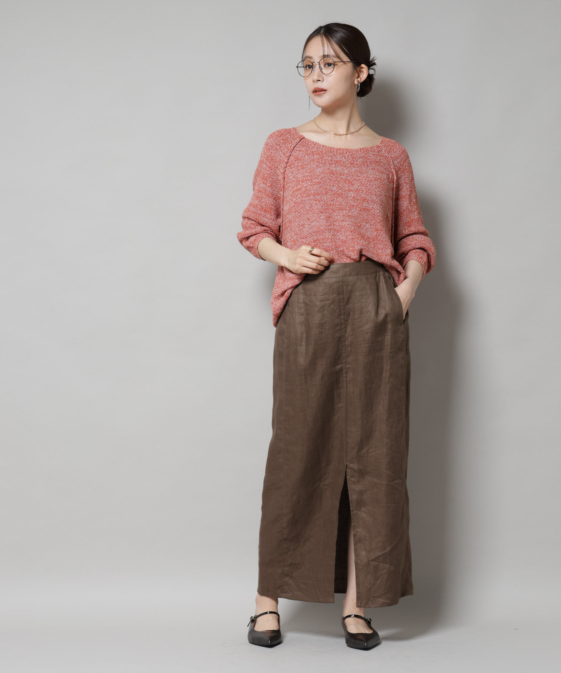 nano･universe「メランジクルーネックニット」|ニット・セーター|