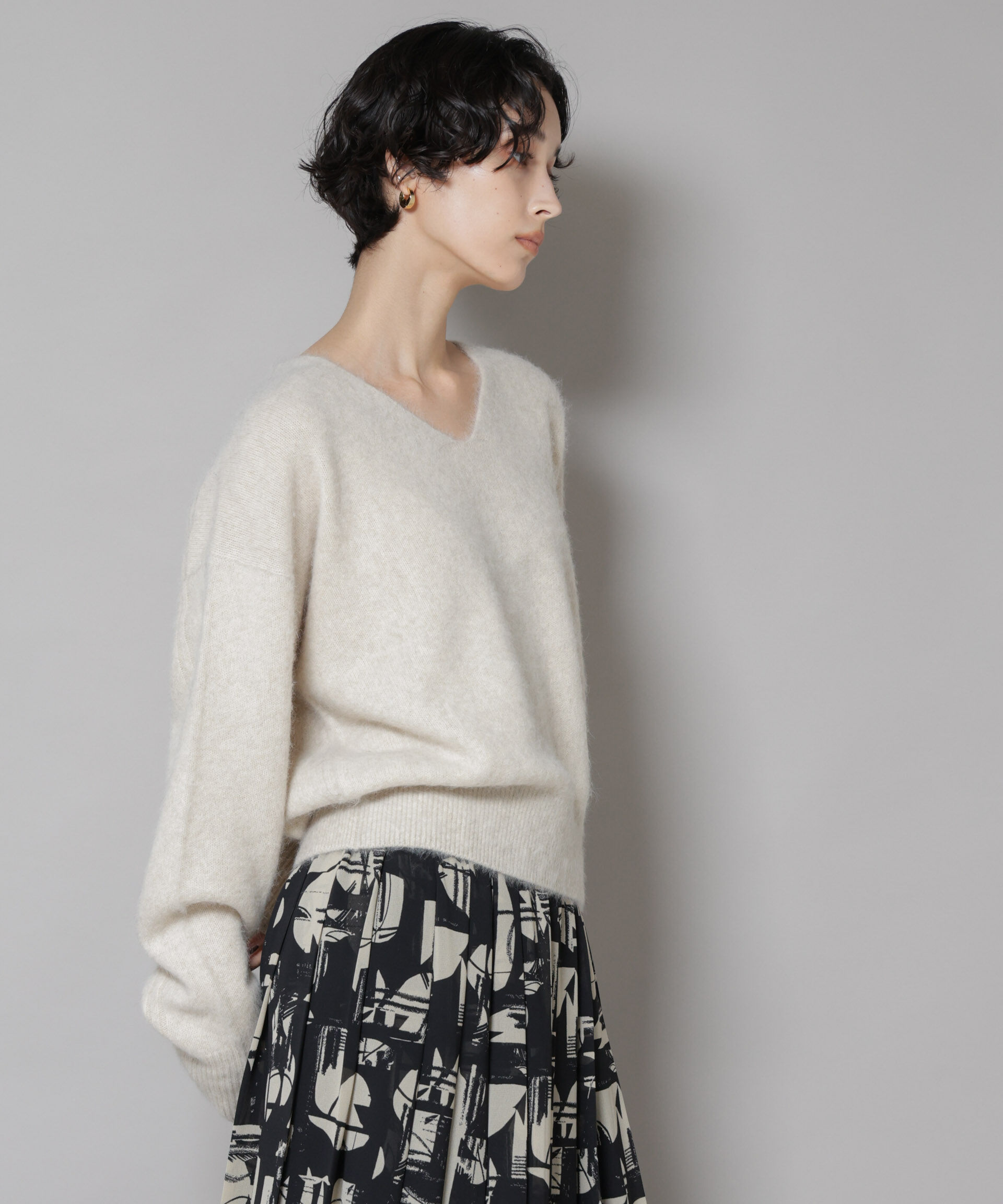 nano･universe「ウォッシャブルフォックスVネックニットプルオーバー」|ニット・セーター|