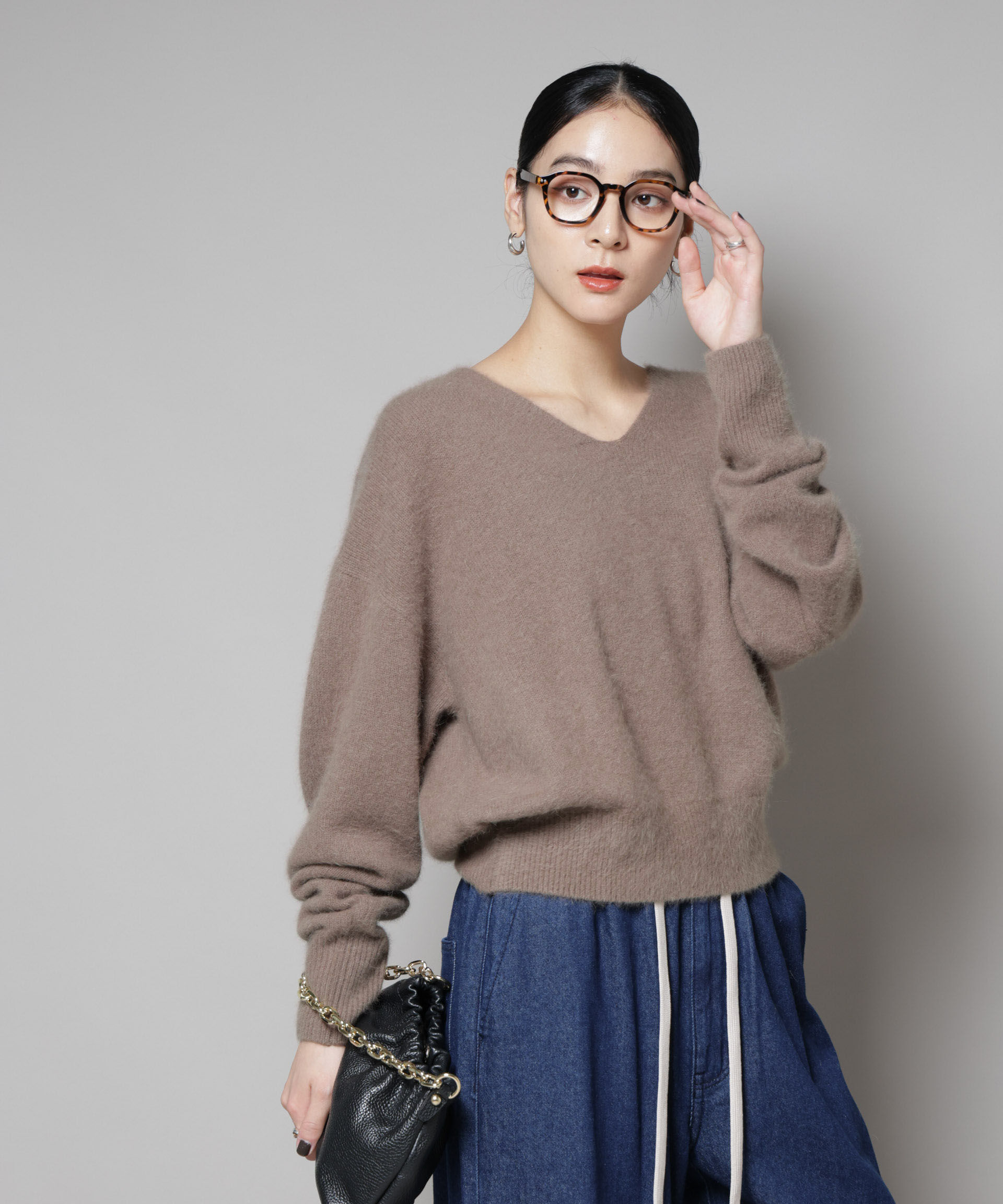 nano･universe「ウォッシャブルフォックスVネックニットプルオーバー」|ニット・セーター|