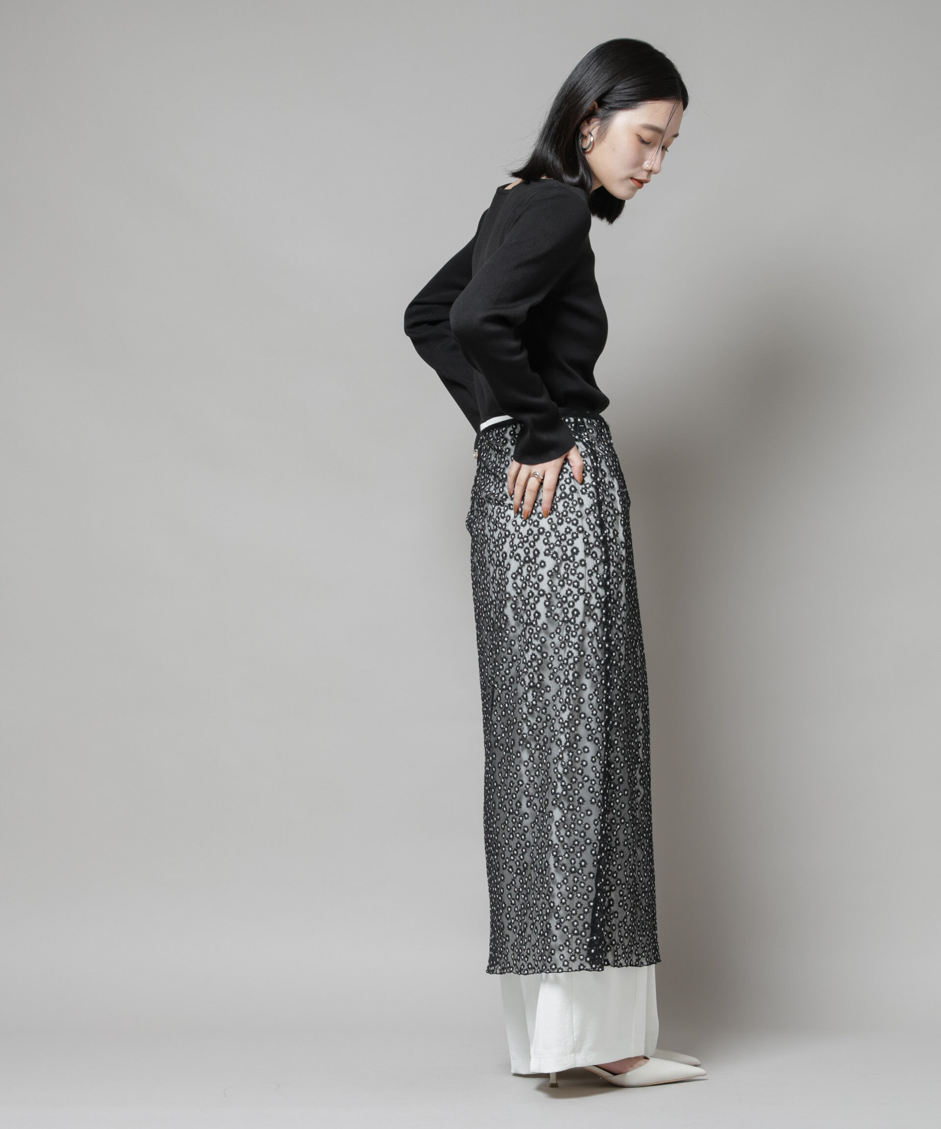 nano･universe「スクエア&ボートネック前後2wayニットプルオーバー」|ニット・セーター|