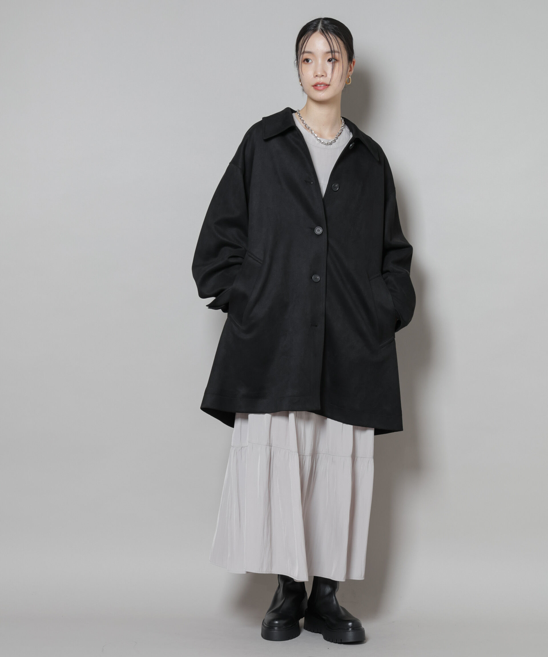 nano･universe「フェイクスエードAラインミドルコート」|その他|