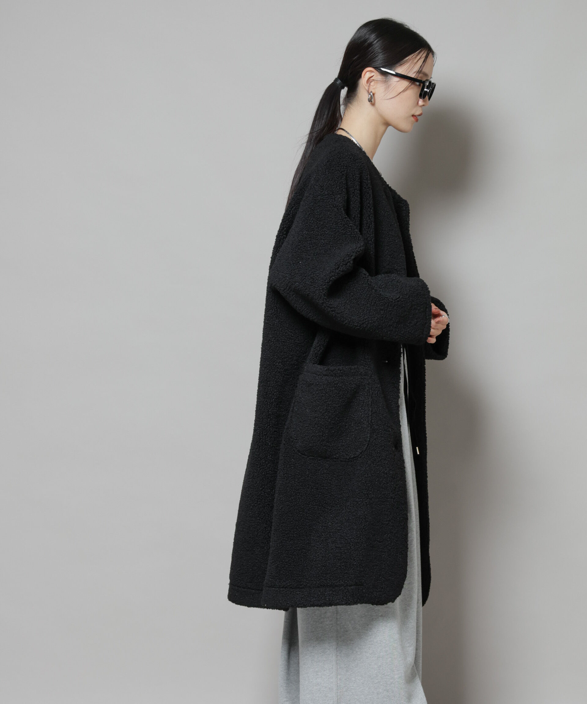 nano･universe「ソフトボアノーカラーコート」|その他|