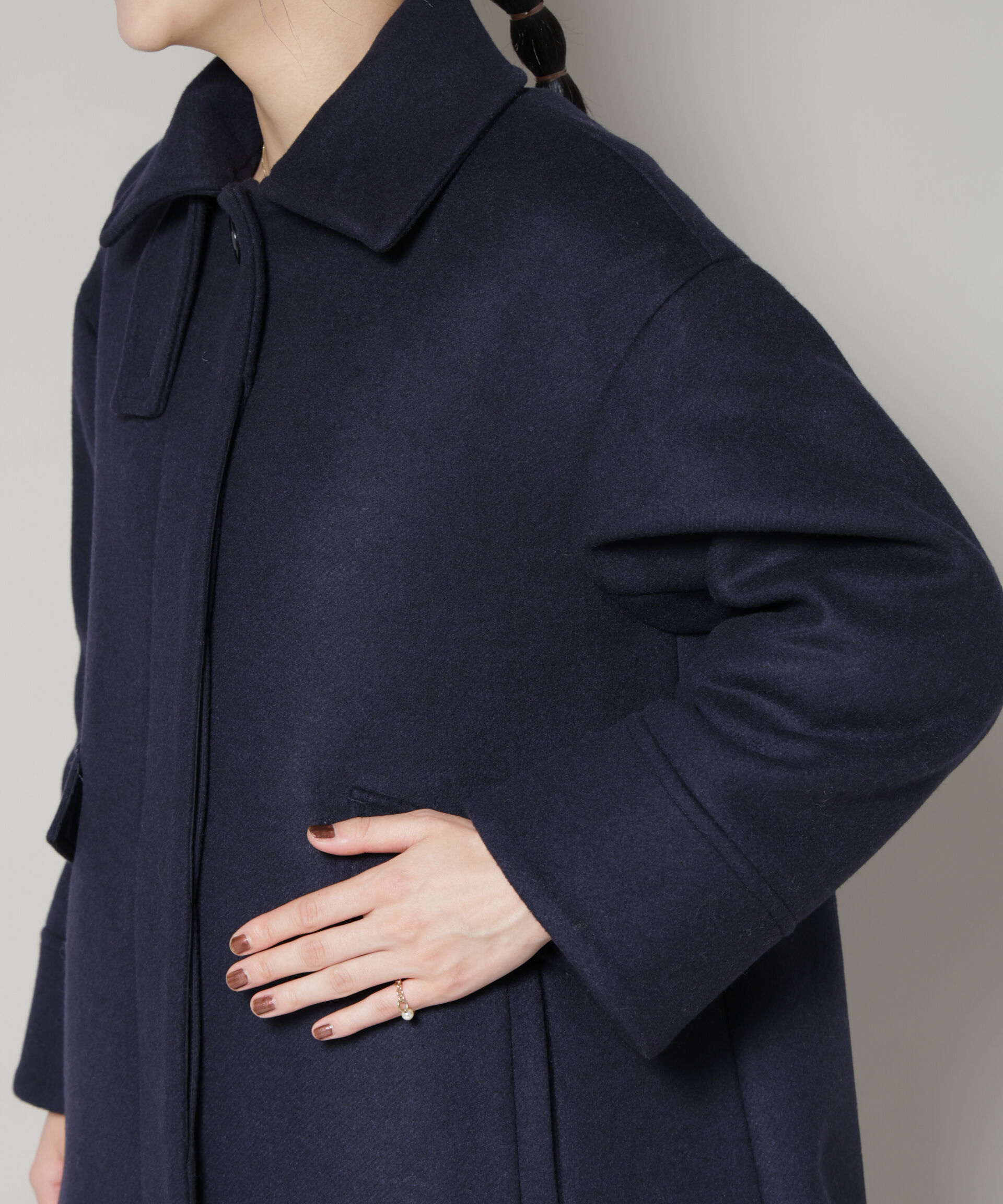 nano･universe「WooLoop Aラインステンカラーミドルコート」|その他|