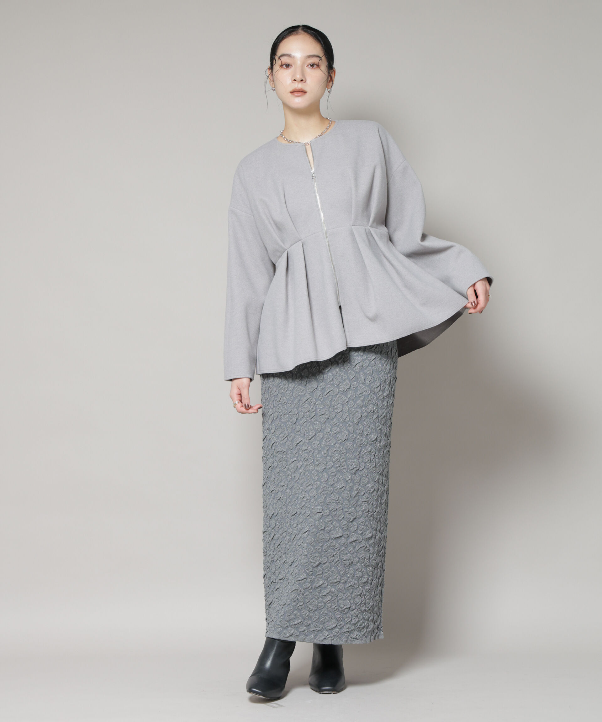 nano･universe「ラメジャガードニットタイトスカート」|スカート|