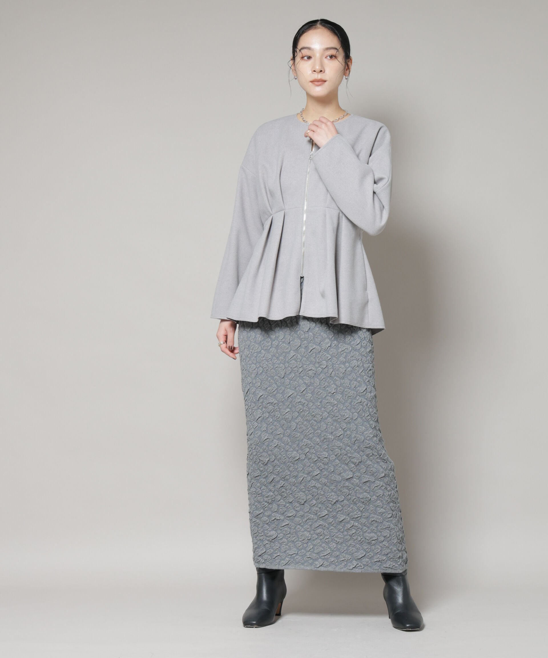 nano･universe「ラメジャガードニットタイトスカート」|スカート|