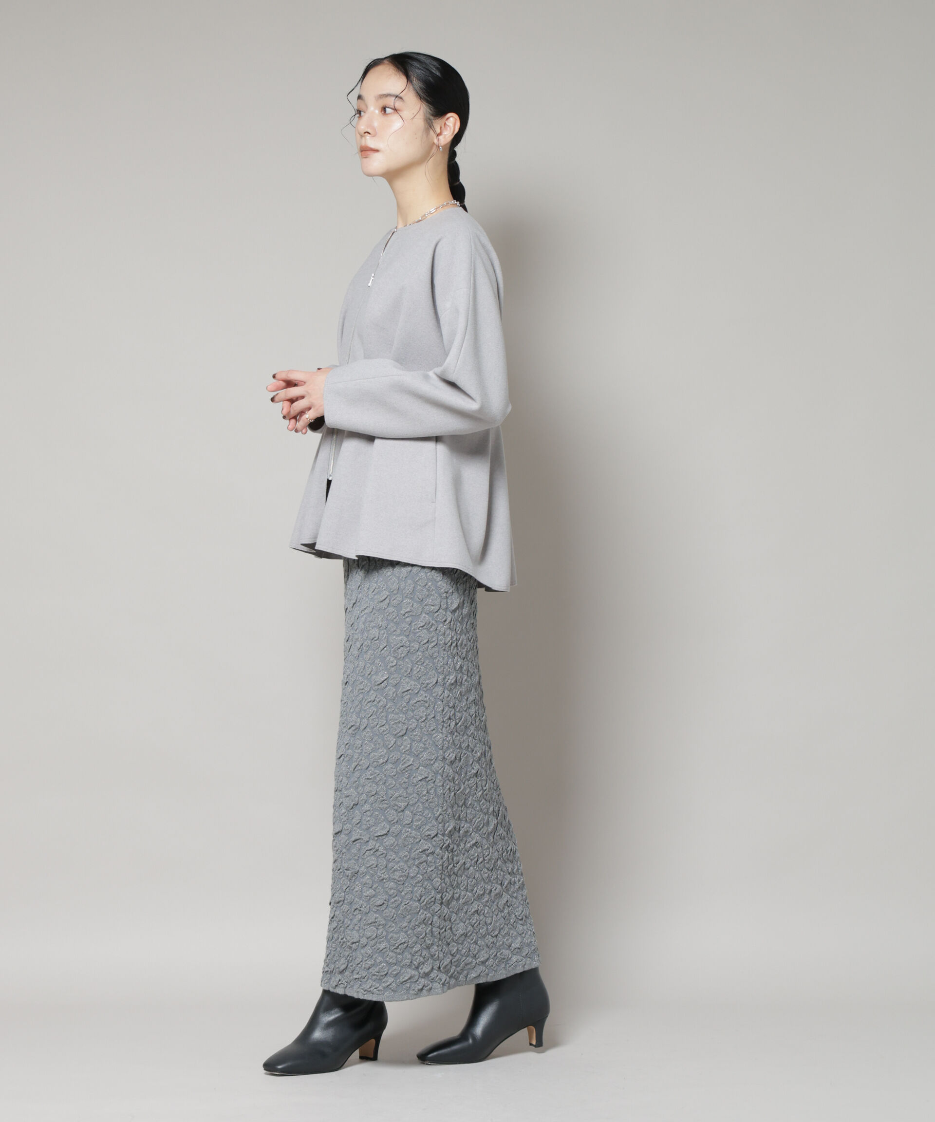 nano･universe「ラメジャガードニットタイトスカート」|スカート|