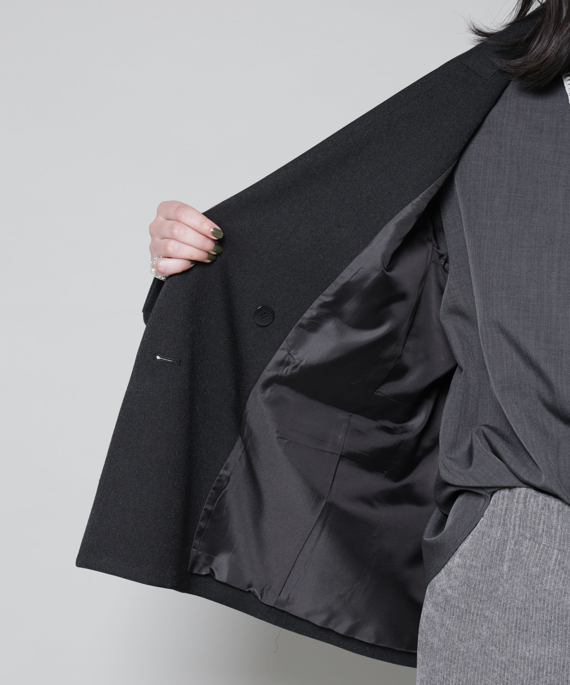 nano･universe「ストレッチサージダブルジャケット(セットアップ可)」|テーラードジャケット|