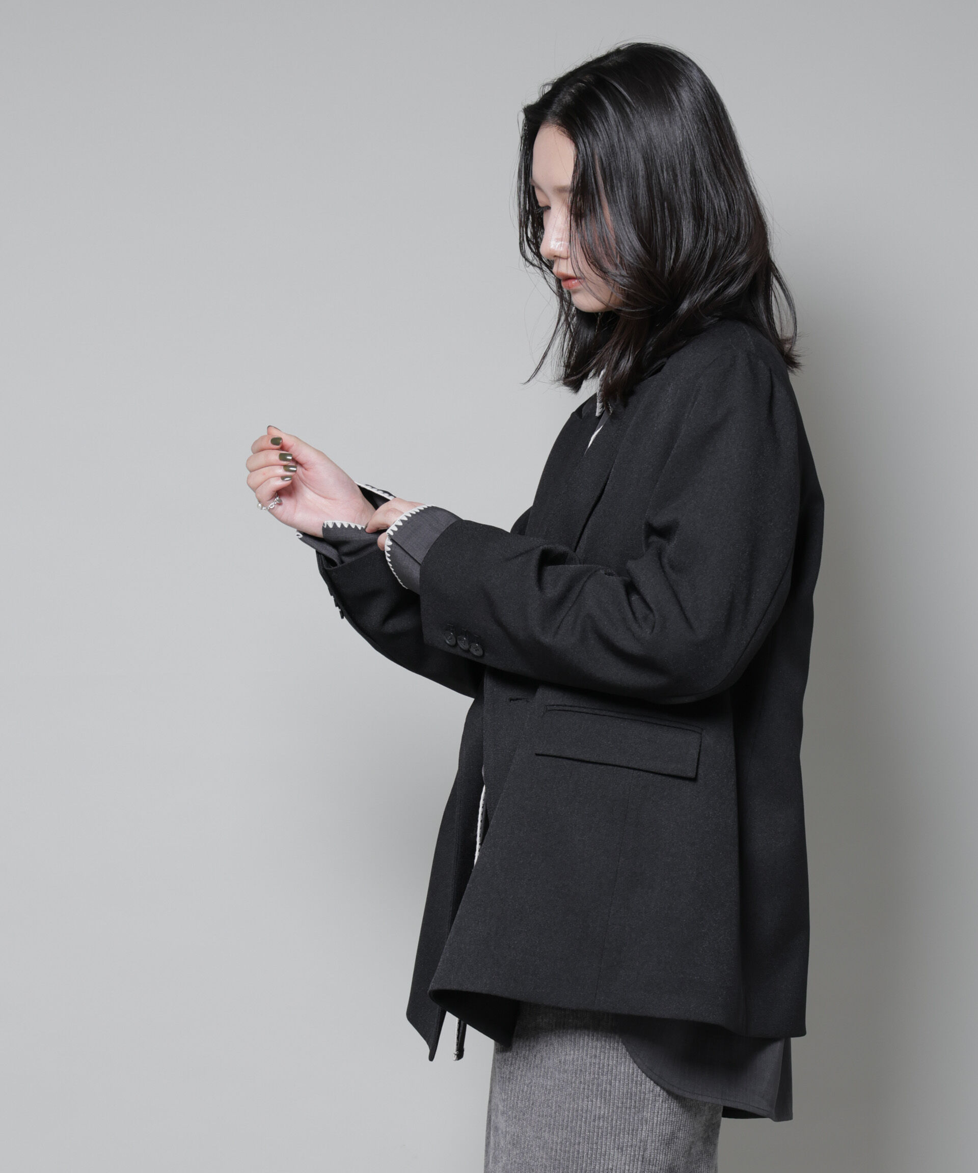 nano･universe「ストレッチサージダブルジャケット(セットアップ可)」|テーラードジャケット|