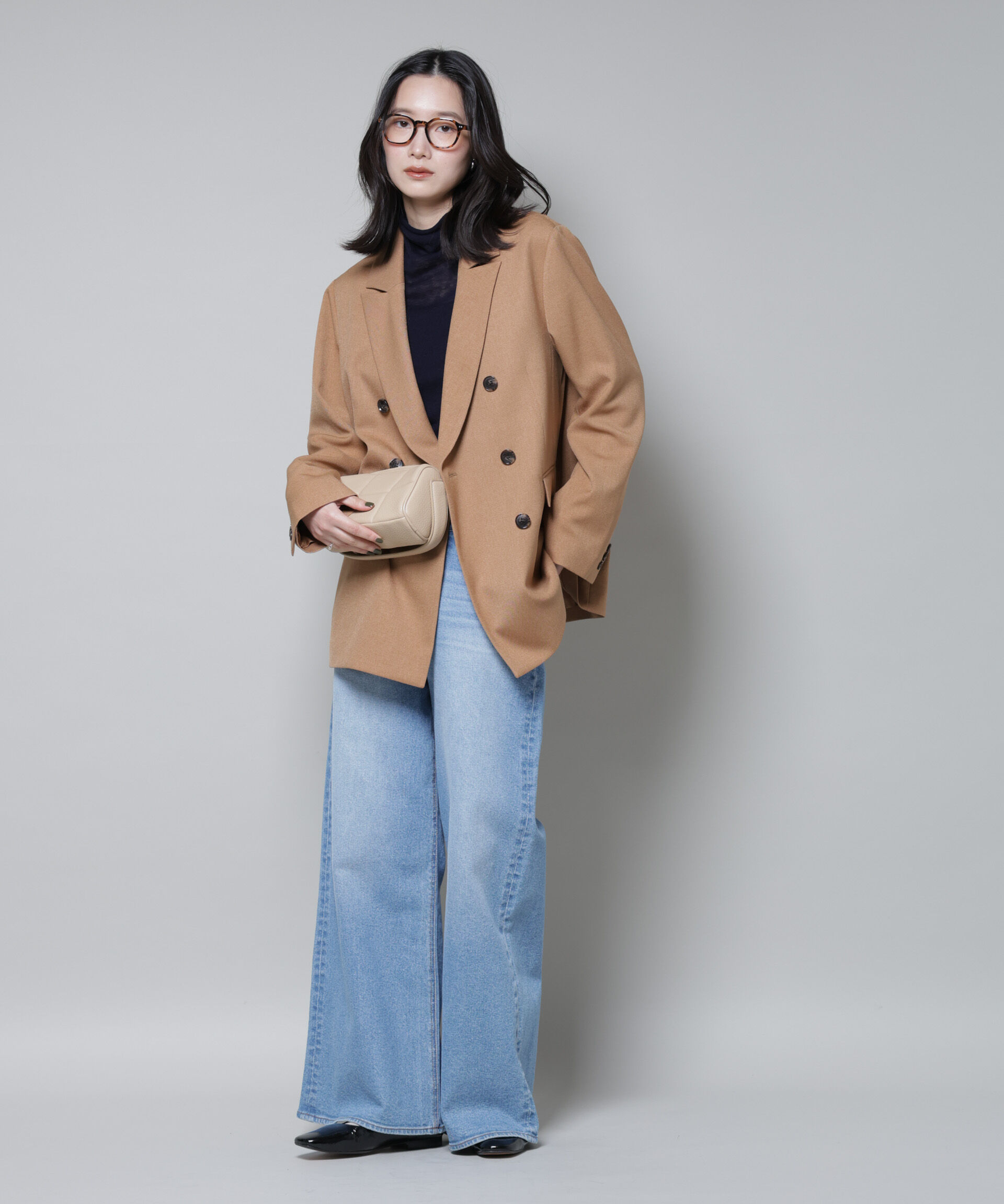 nano･universe「ストレッチサージダブルジャケット(セットアップ可)」|テーラードジャケット|