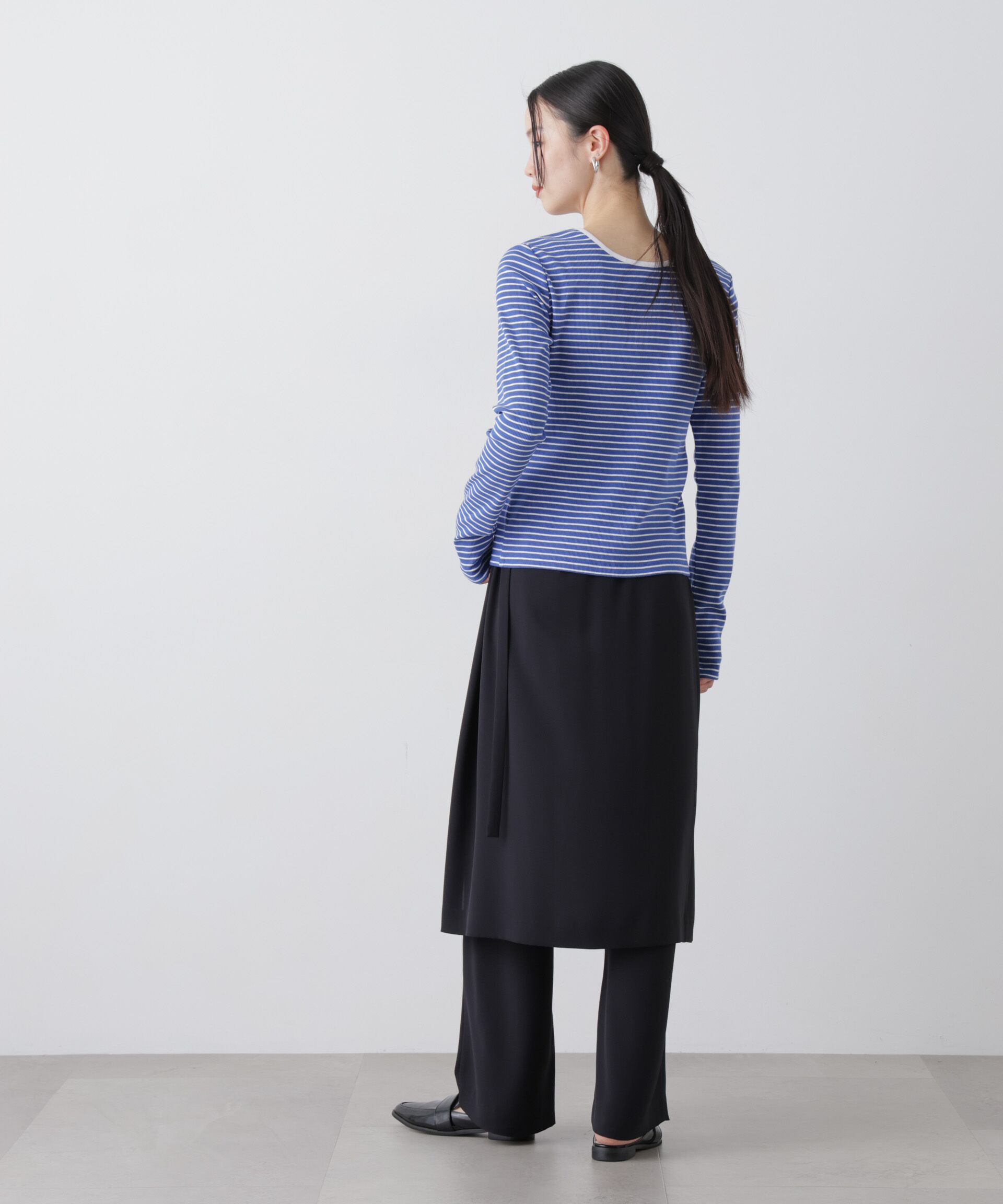 nano･universe「前後2wayスパンテレコカットボーダークルーカーディガン」|Tシャツ・カットソー|