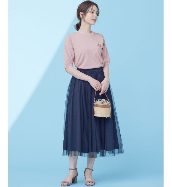 組曲「【WEB限定・2SET】シャイニーラメニット&times;チュールスカート」|スーツ|