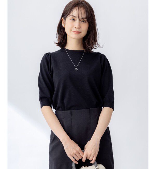 組曲「フラワーメタル ニットTシャツ」|ニット・セーター|ブラック