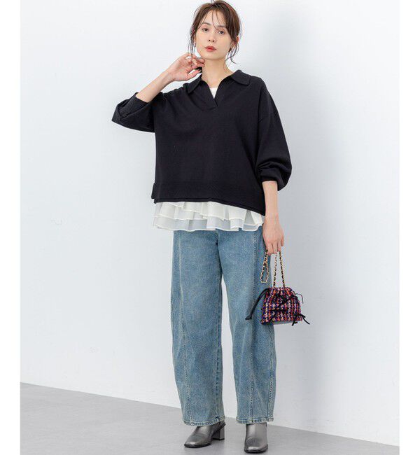 組曲「【加藤ローサさん着用】ポロ襟ストレッチニット」|ニット・セーター|