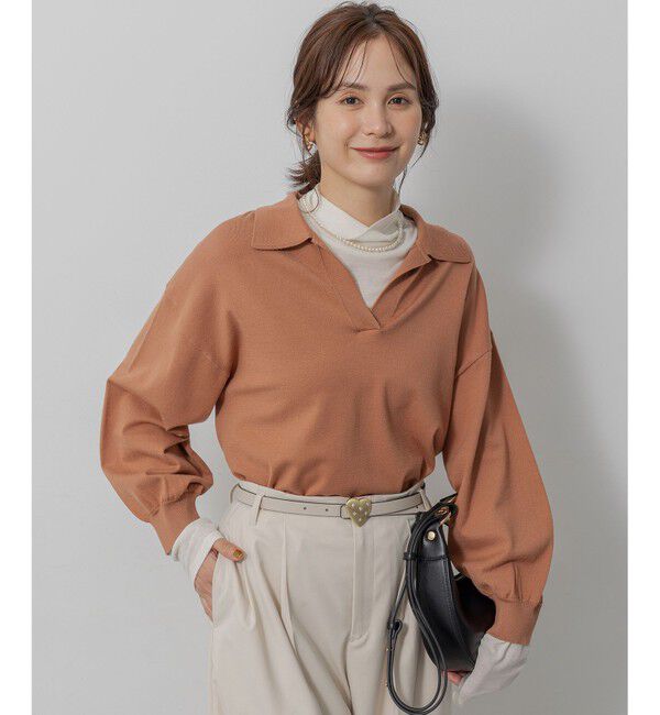 組曲「【加藤ローサさん着用】ポロ襟ストレッチニット」|ニット・セーター|ｷｬﾒﾙﾃﾗ