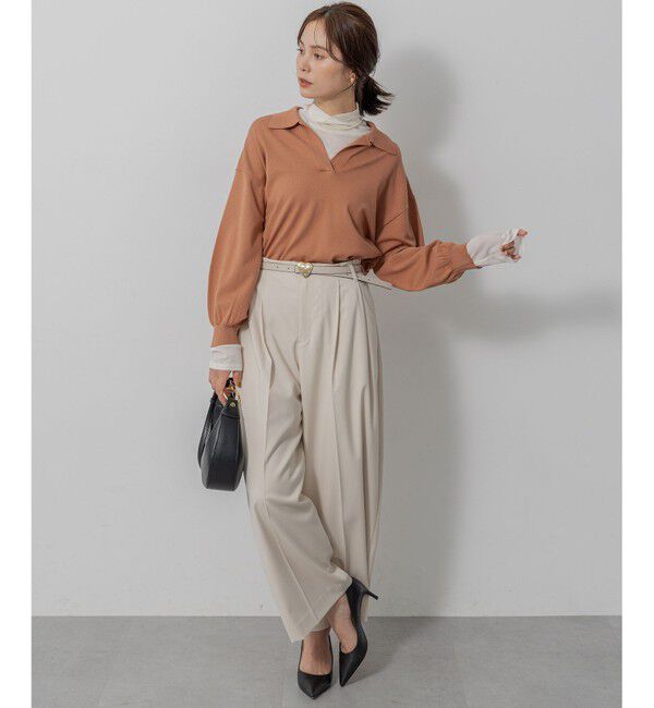 組曲「【加藤ローサさん着用】ポロ襟ストレッチニット」|ニット・セーター|