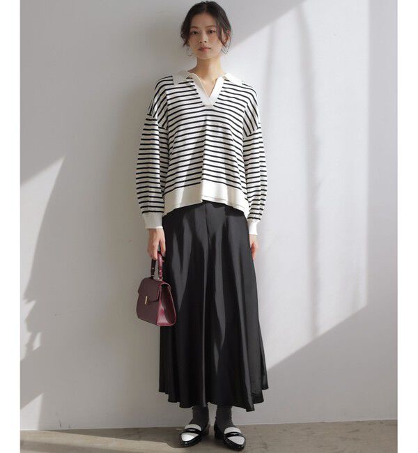 組曲「【加藤ローサさん着用】ポロ襟ストレッチニット」|ニット・セーター|