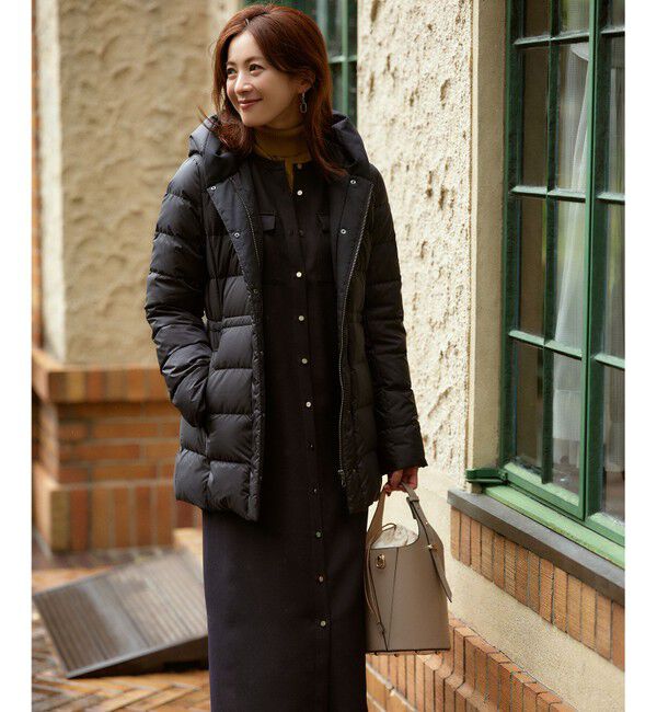 23区「【VERY掲載/新色追加】シレータフタ ミドル丈 ダウンコート」|ダウン|