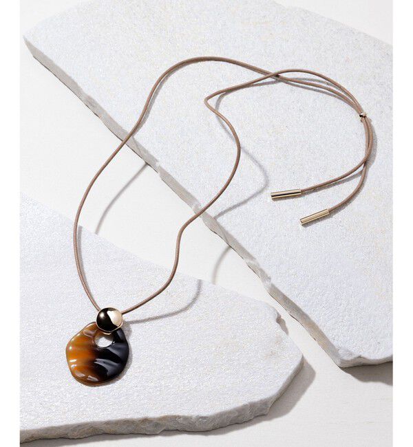 23区「【Oggi4月号掲載】ラウンドホーン ネックレス」|ネックレス|ベージュ系