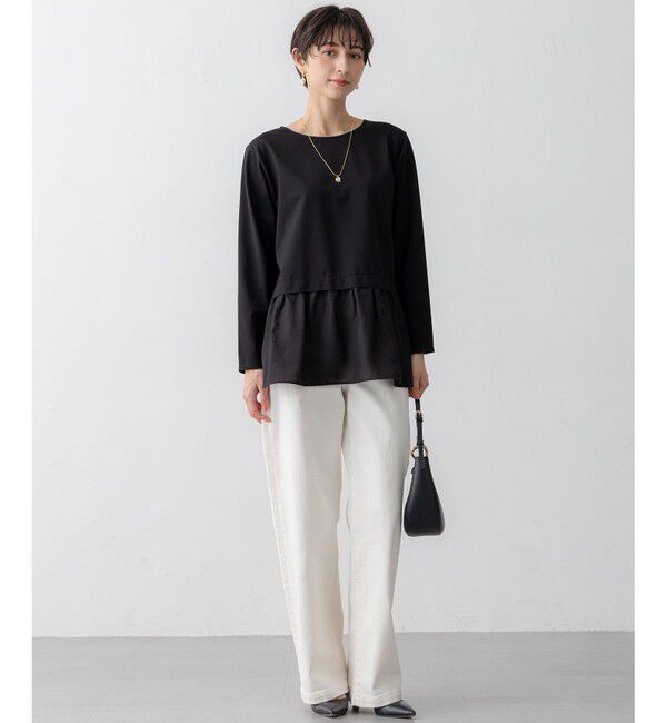 23区「【洗える】シアータフタ コンビ カットソー」|Tシャツ・カットソー|